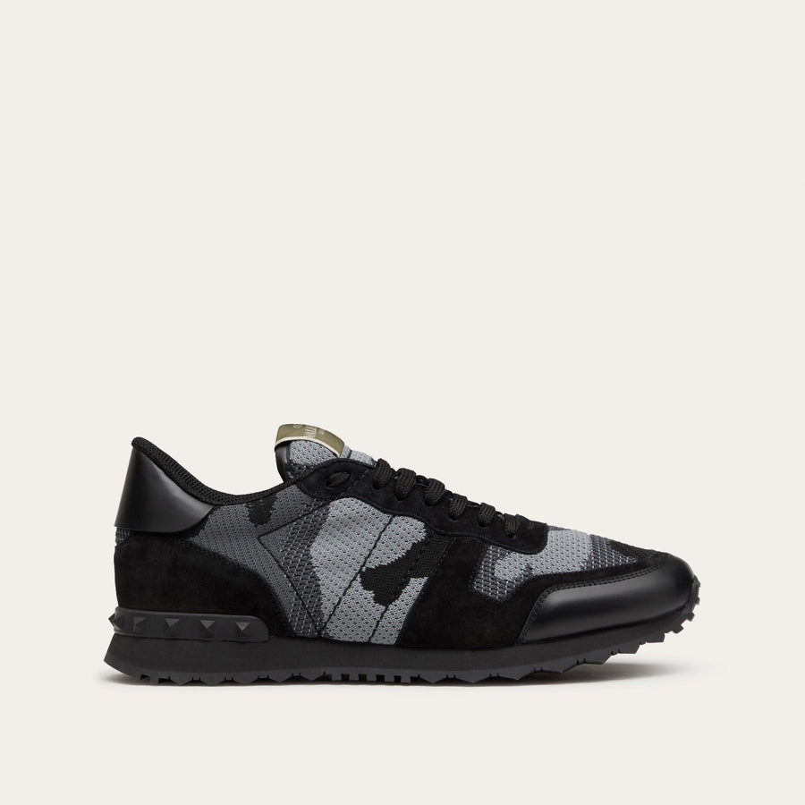 Valentino Garavani Mesh Fabric Camouflage Rockrunner Sneaker