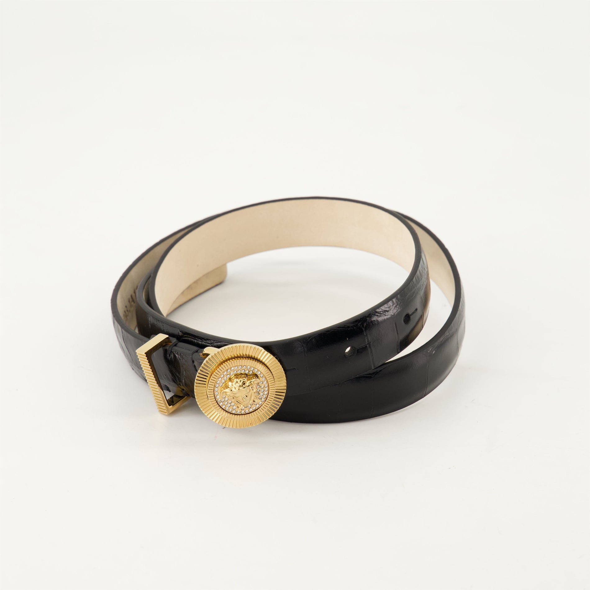 Versace Buckle Leather Belt - image 3