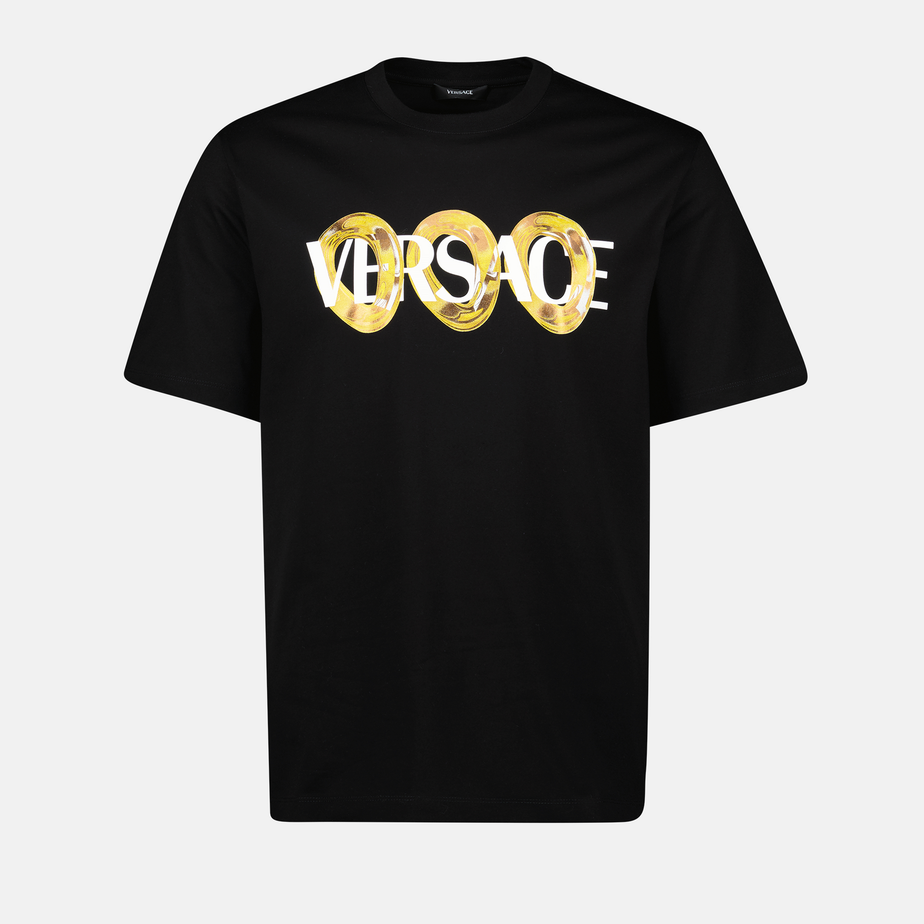 Versace Black Maxi Chain Logo T-Shirt