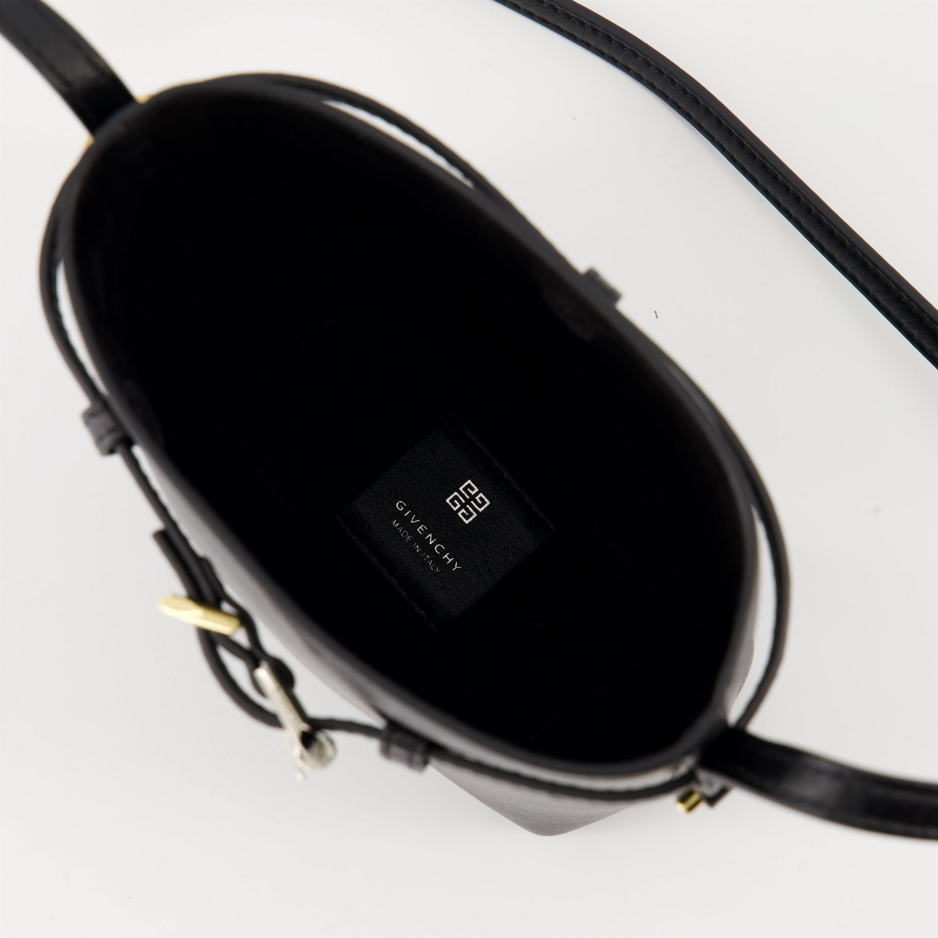 Givenchy Black Leather Mini Bucket Bag with Belt Detail - image 4