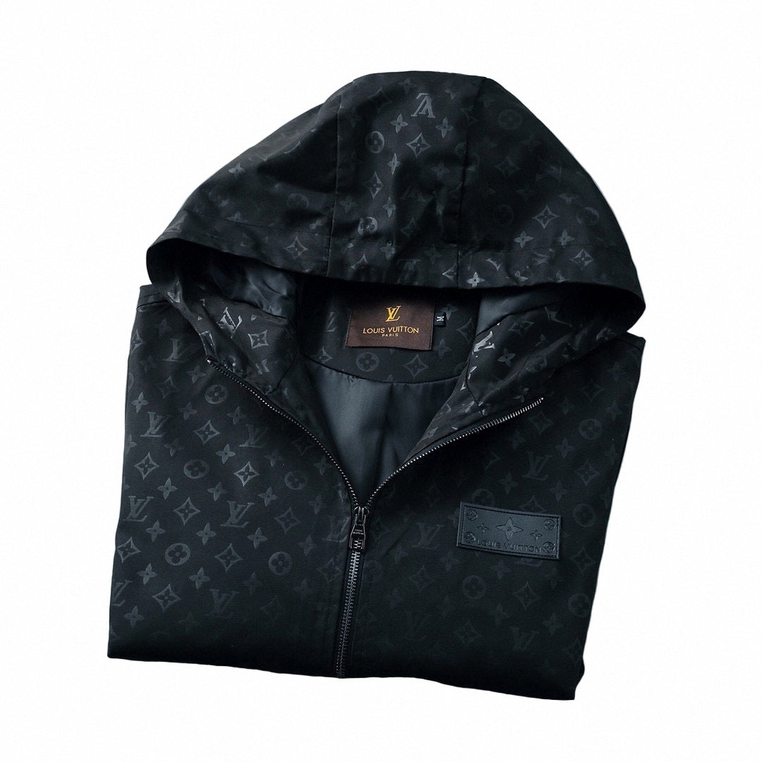 Louis Vuitton Black Monogram Hooded Windbreaker Jacket - image 6