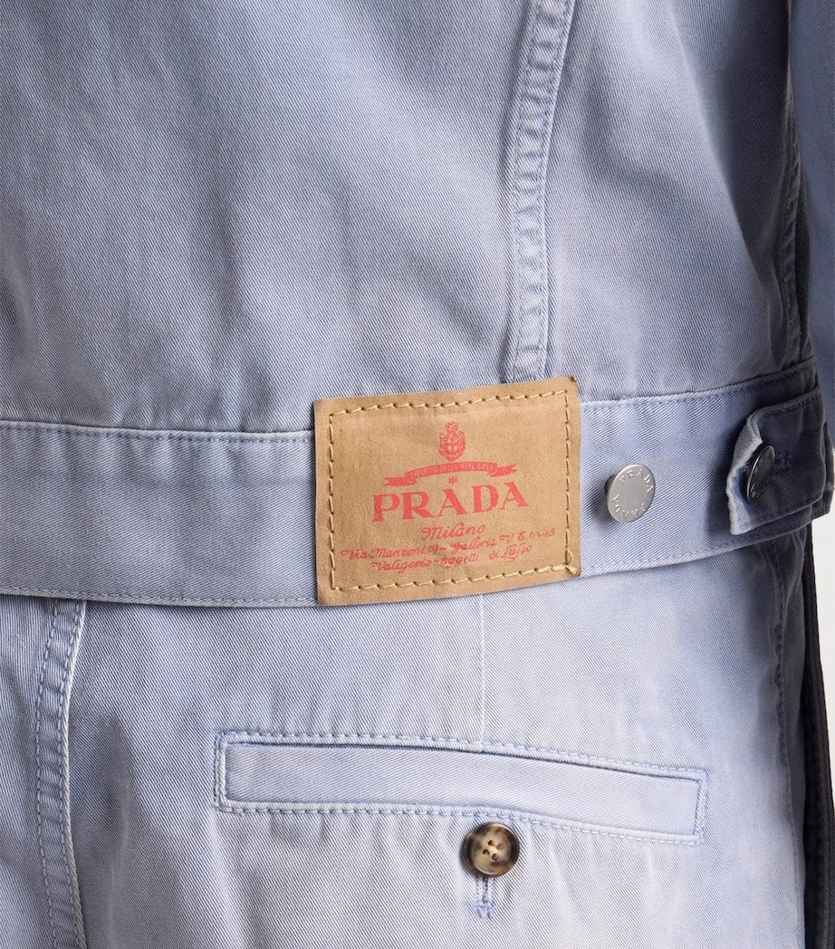 Prada Light Wash Cotton Gabardine Denim Jacket - image 4