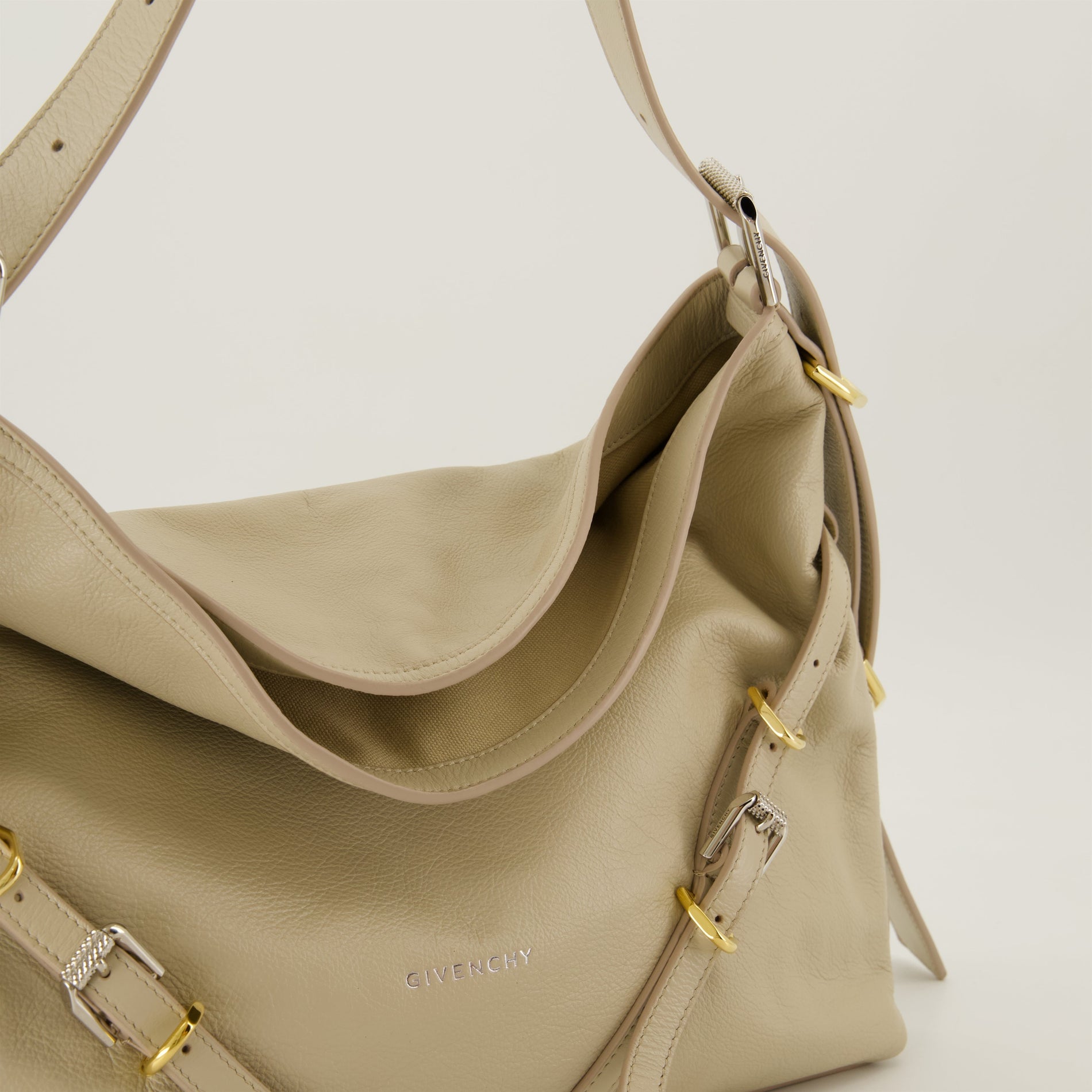 Givenchy Beige Leather Slouchy Shoulder Bag with Harness Detail - image 3