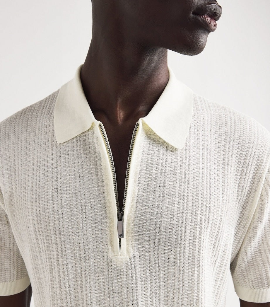 Emporio Armani Men's Cotton Quarter-Zip Polo Shirt - image 3