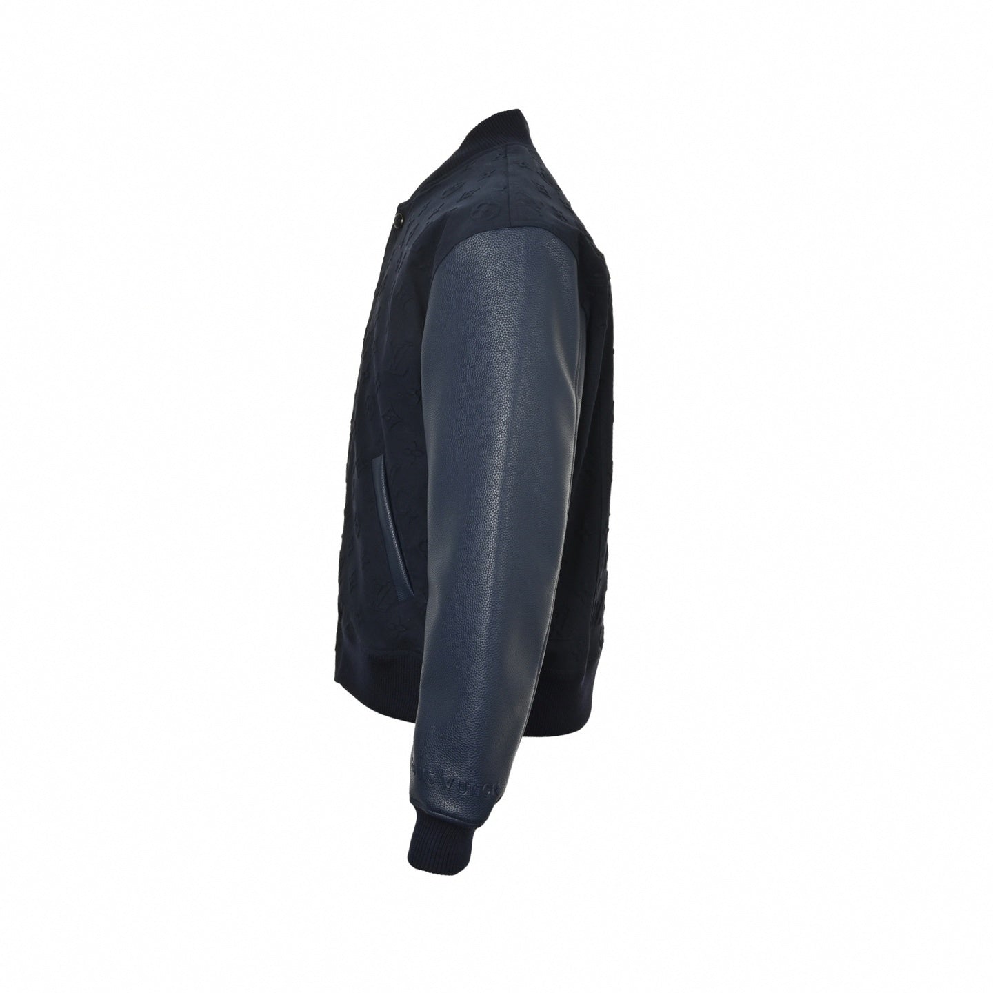 Louis Vuitton Navy Monogram Embossed Varsity Jacket - image 3