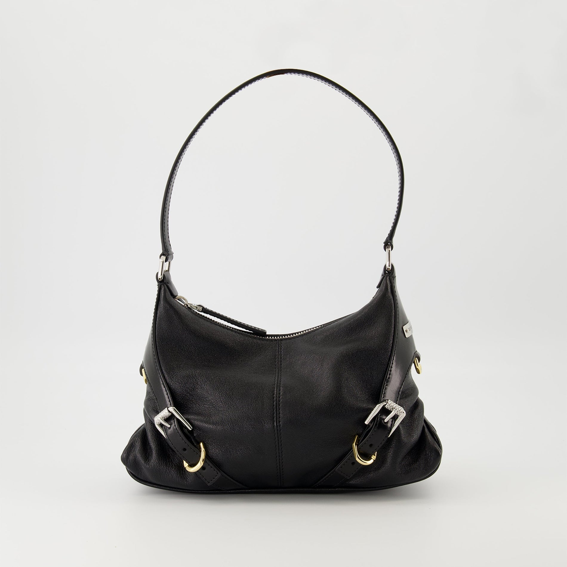 Givenchy Black Leather Buckle Detail Mini Shoulder Bag