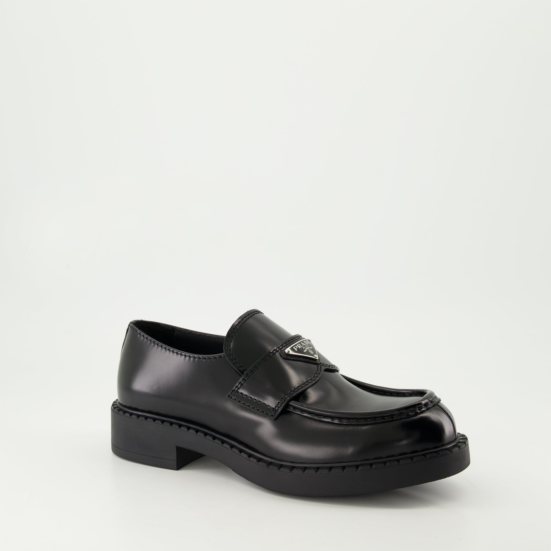 Prada Chocolate Leather Loafers - image 2