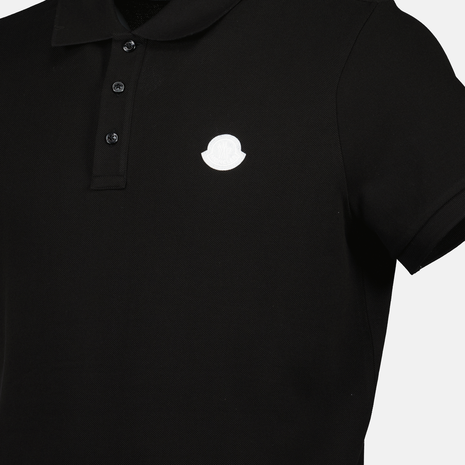 Moncler Black Polo Shirt with Tonal Logo - image 5