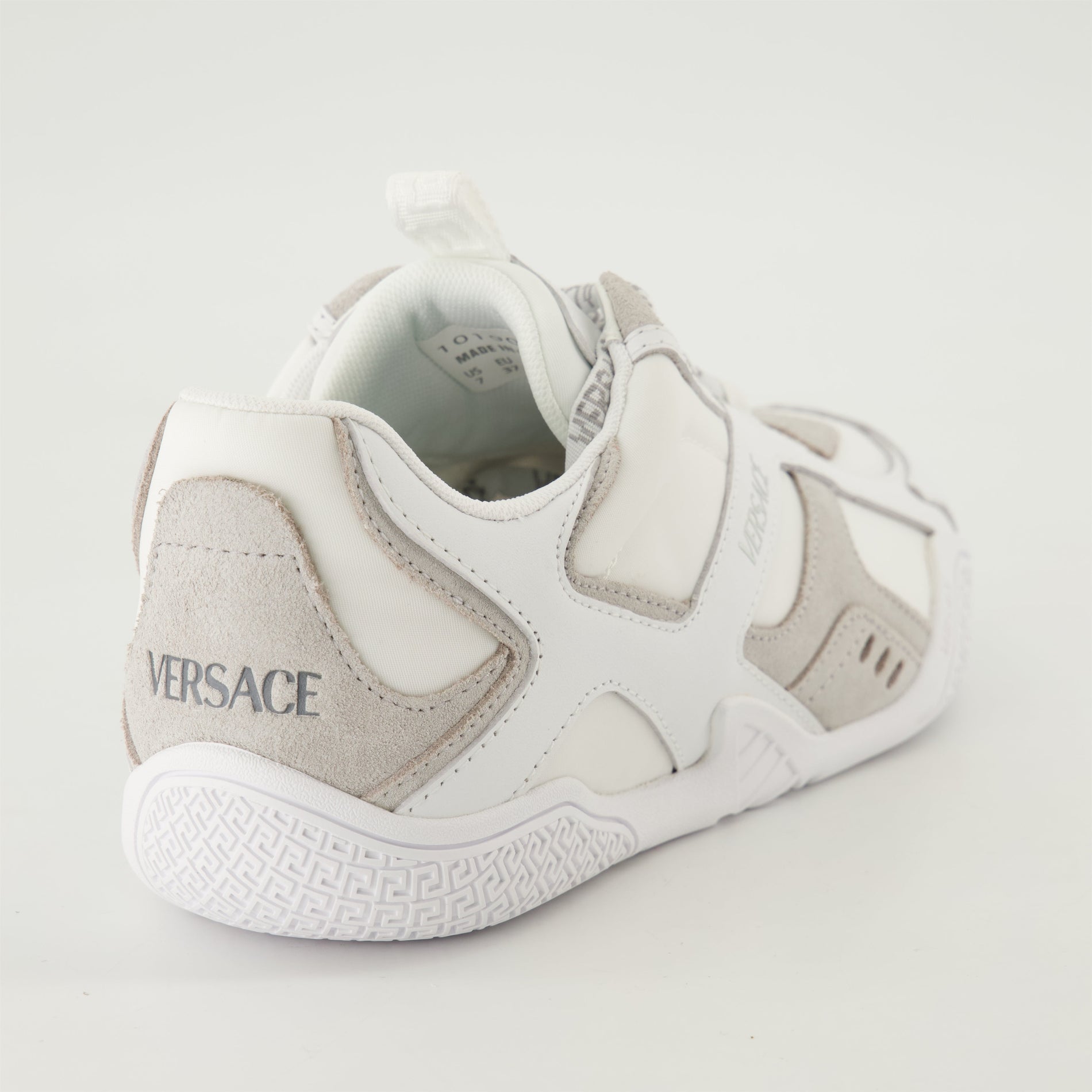 Versace White and Beige Panel Sneakers - image 4