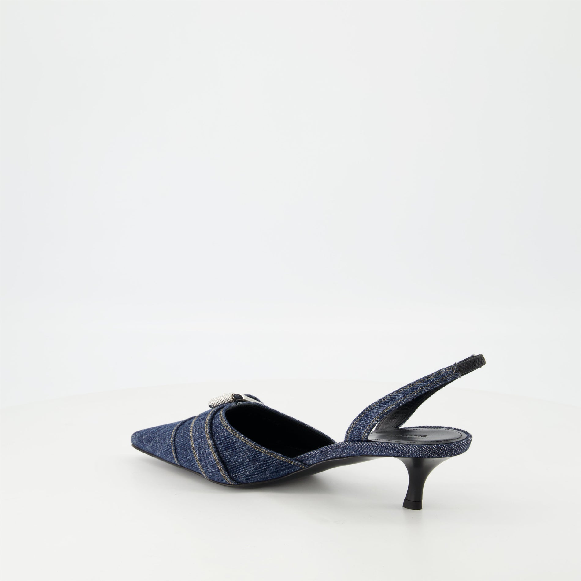 Givenchy Denim Buckle Slingback Kitten Heels - image 3
