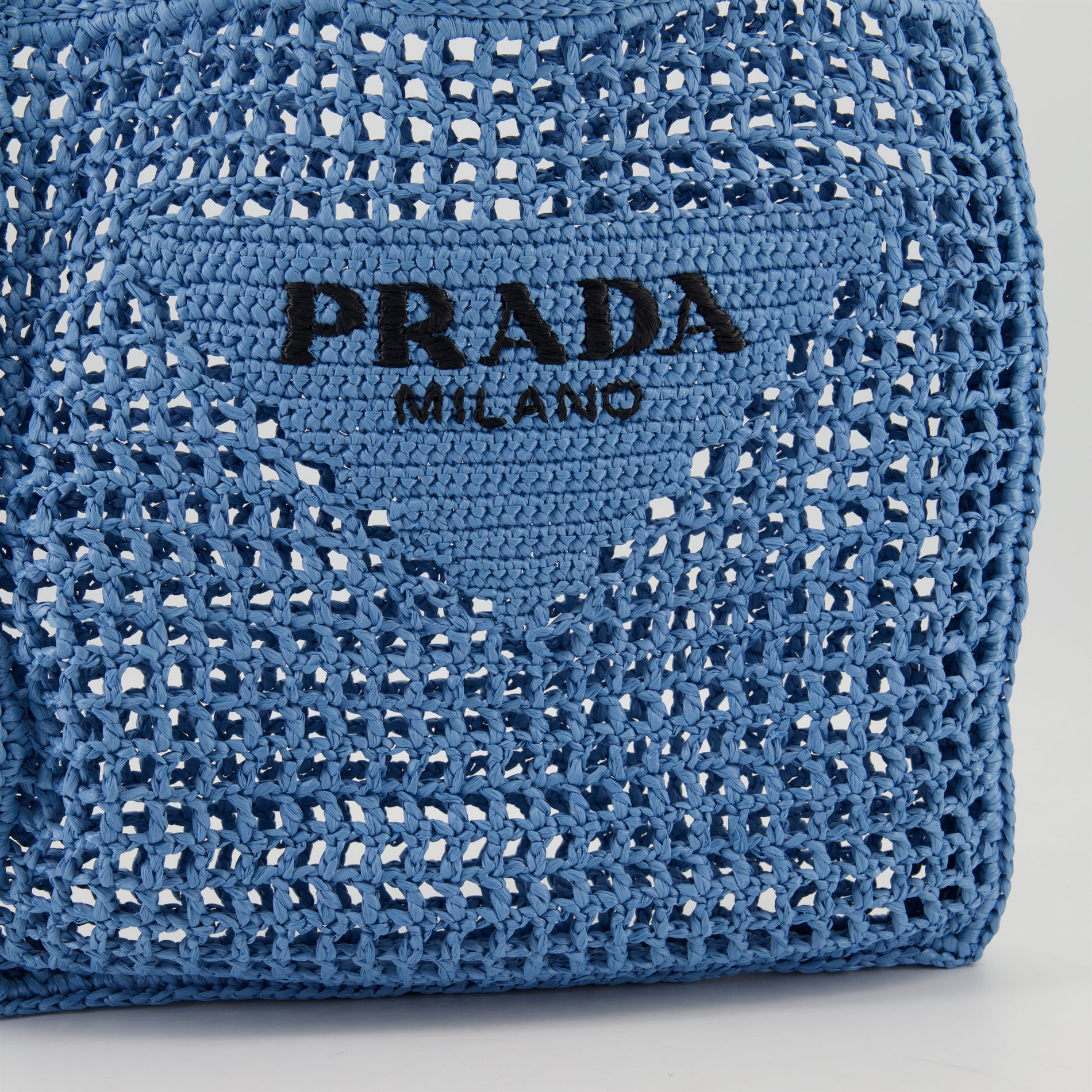 Prada Crochet Tote Bag (Blue) - image 3