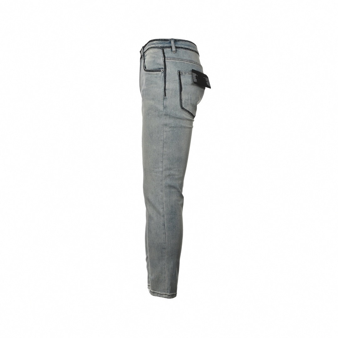 Prada Men's Washed Grey Distressed Denim Jeans - image 3
