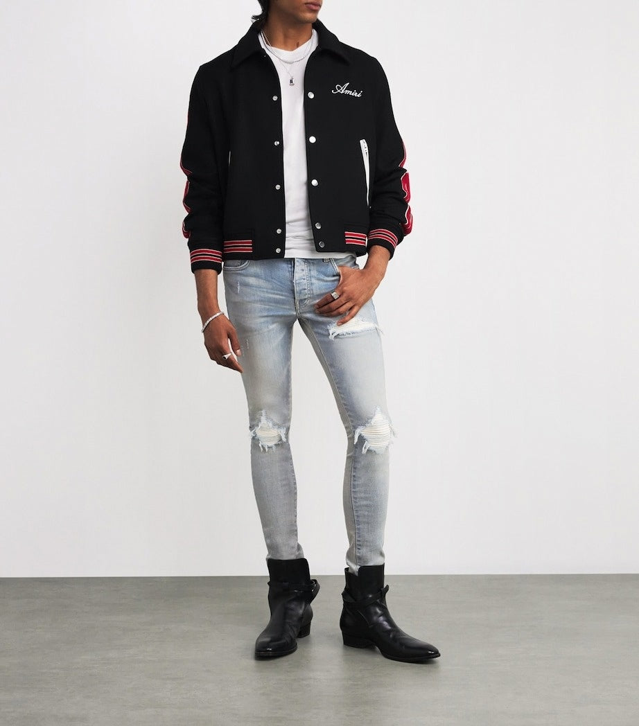 Amiri MX1 Suede-Panel Distressed Straight - image 6