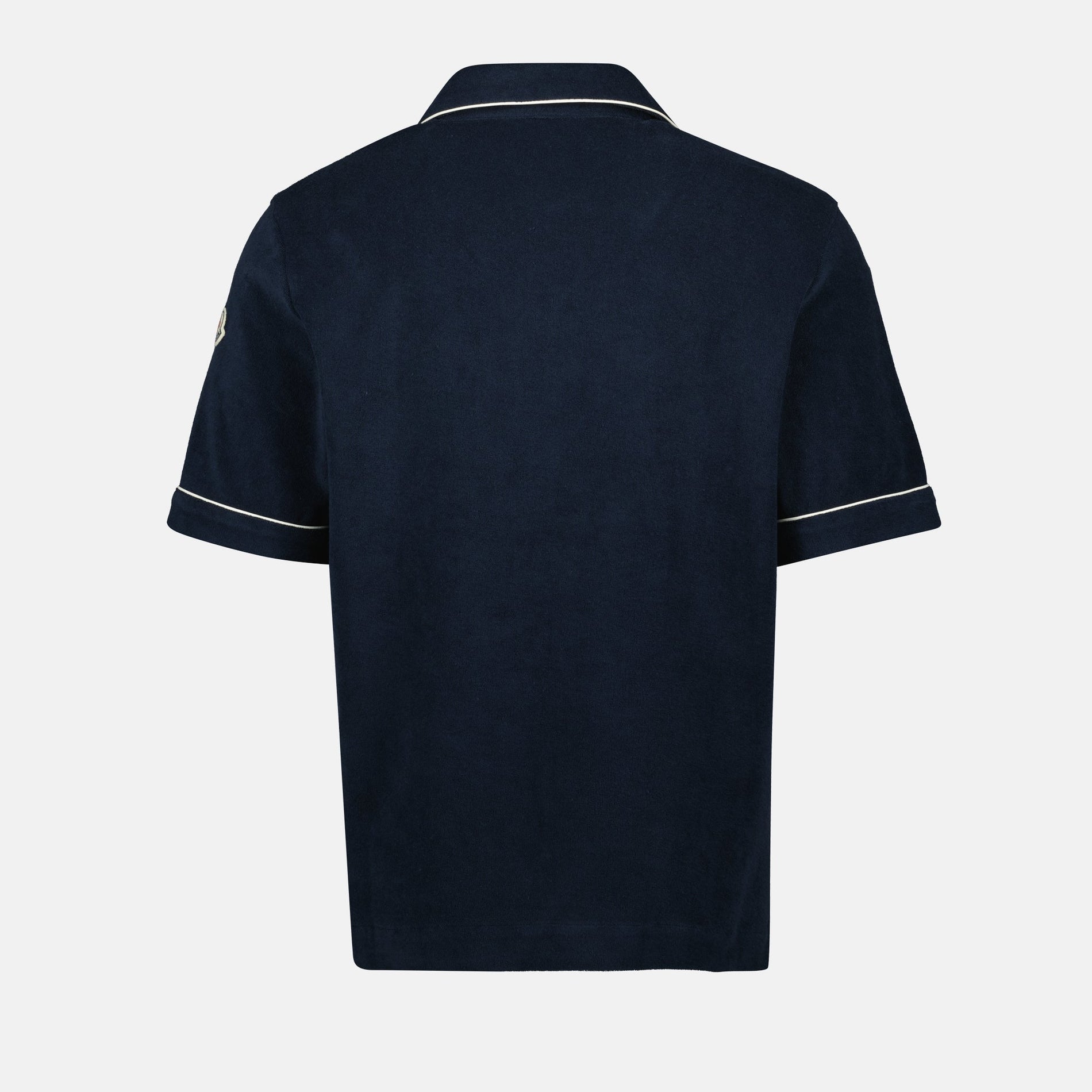 Moncler Navy Towelling Polo with Contrast Trim - image 4