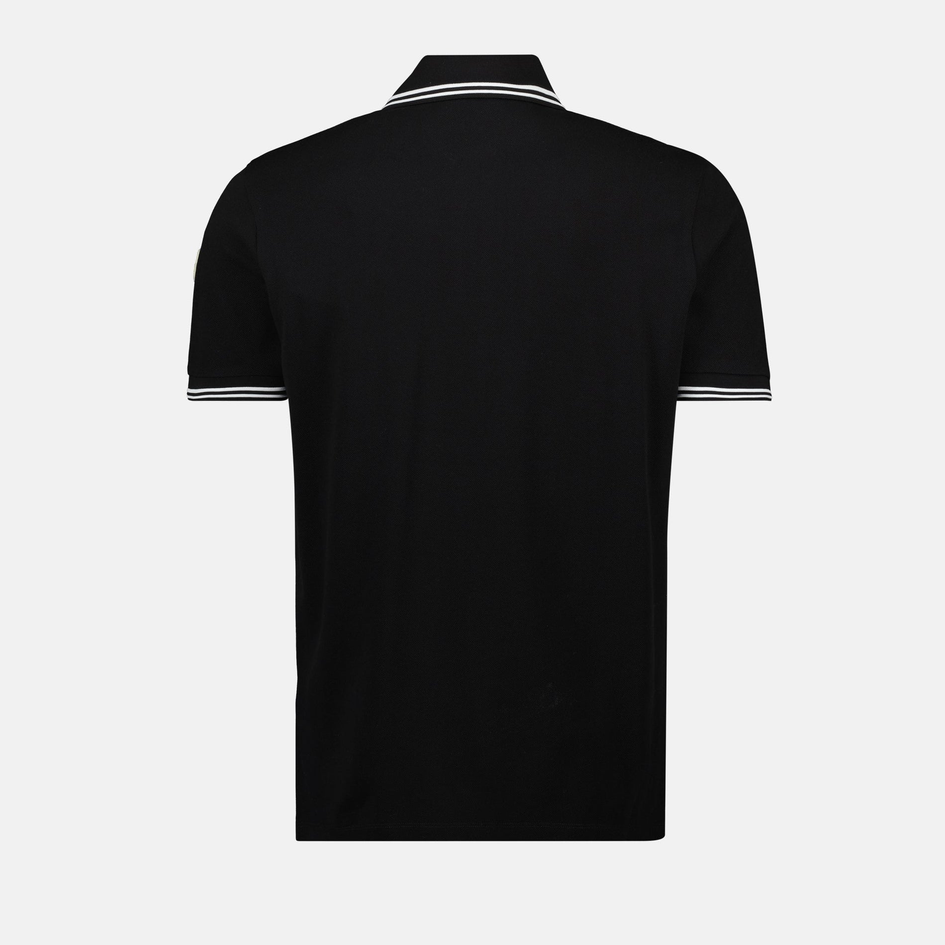 Moncler Black Polo Shirt with Contrast Stripe Collar - image 2