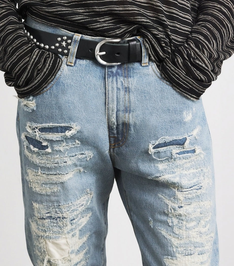 424 424 Distressed Loose-Fit Denim Jeans – Vintage Skate Aesthetic - image 4