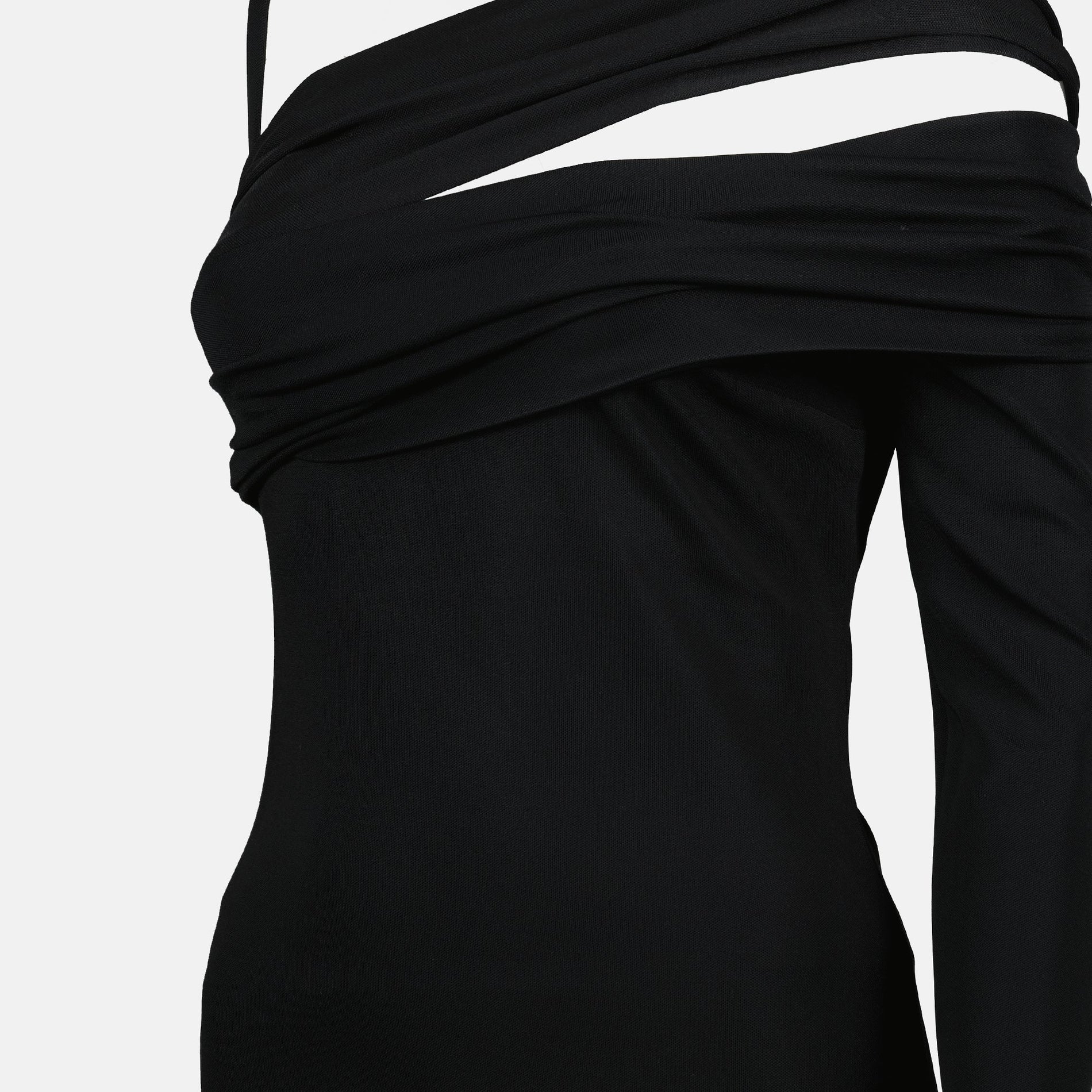 Versace Asymmetric Draped One-Shoulder Midi Dress - image 5