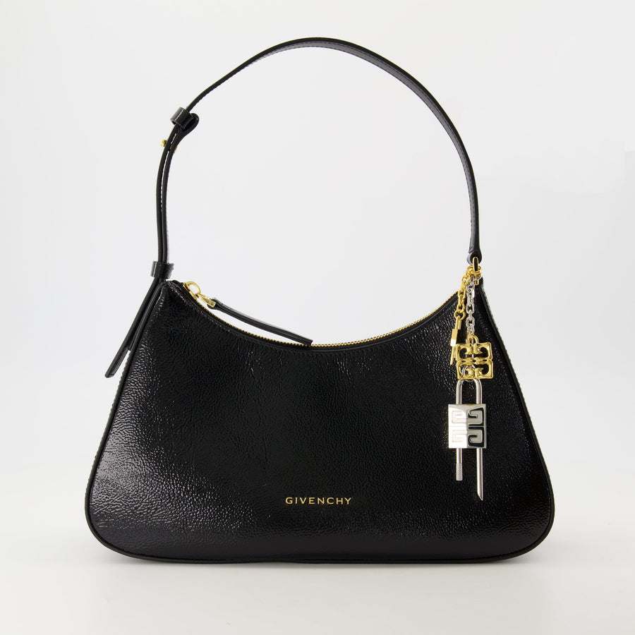 Givenchy Black Patent Leather Mini Shoulder Bag with 4G Charms