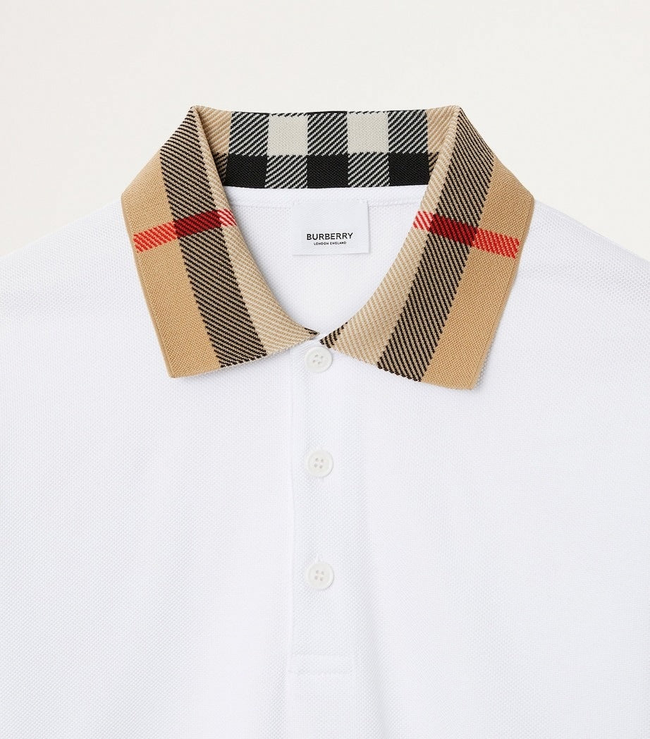Burberry Cotton Polo Shirt with Iconic Check Collar - image 2
