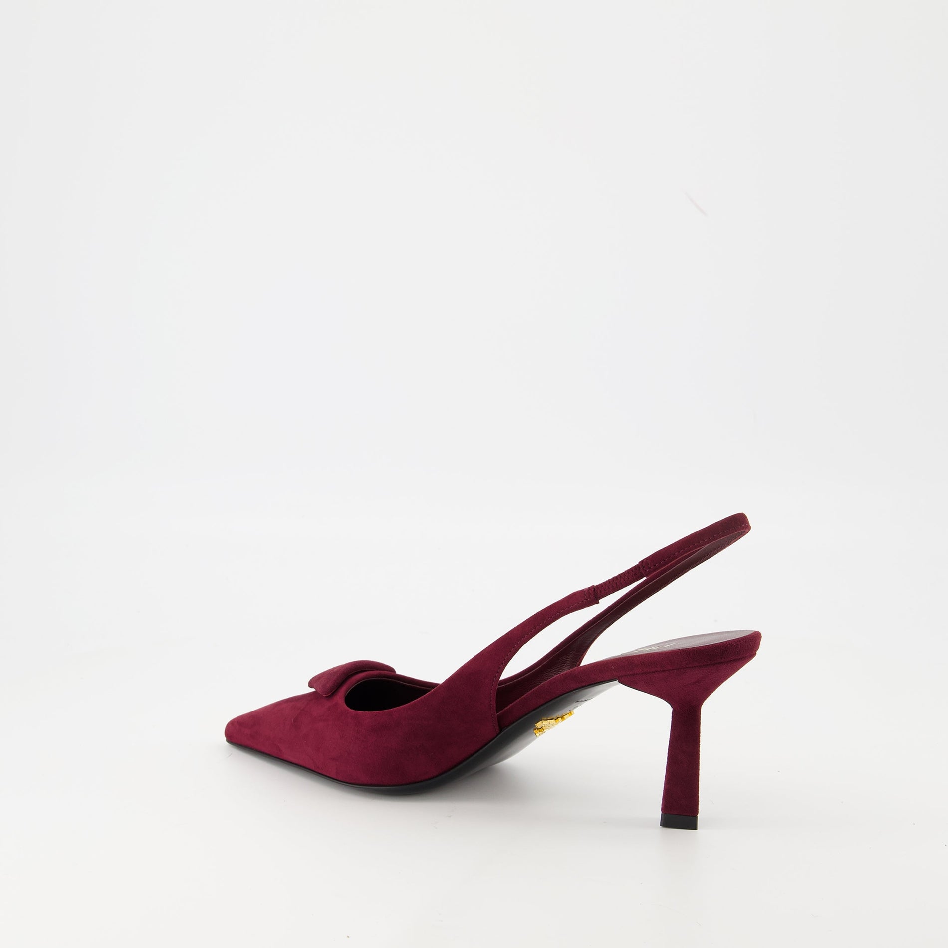Prada Burgundy Suede Slingback Pumps - image 3