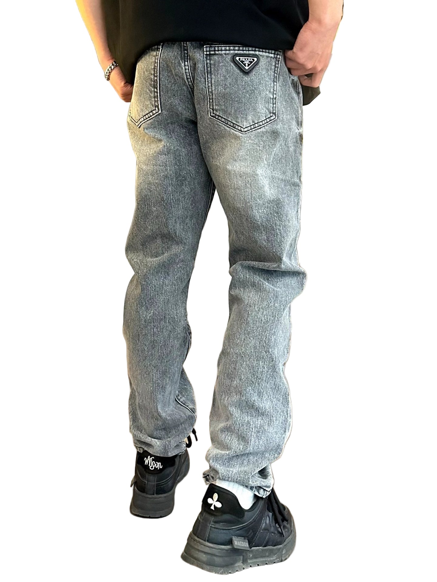Prada Washed Black Slim Fit Denim Jeans - image 10
