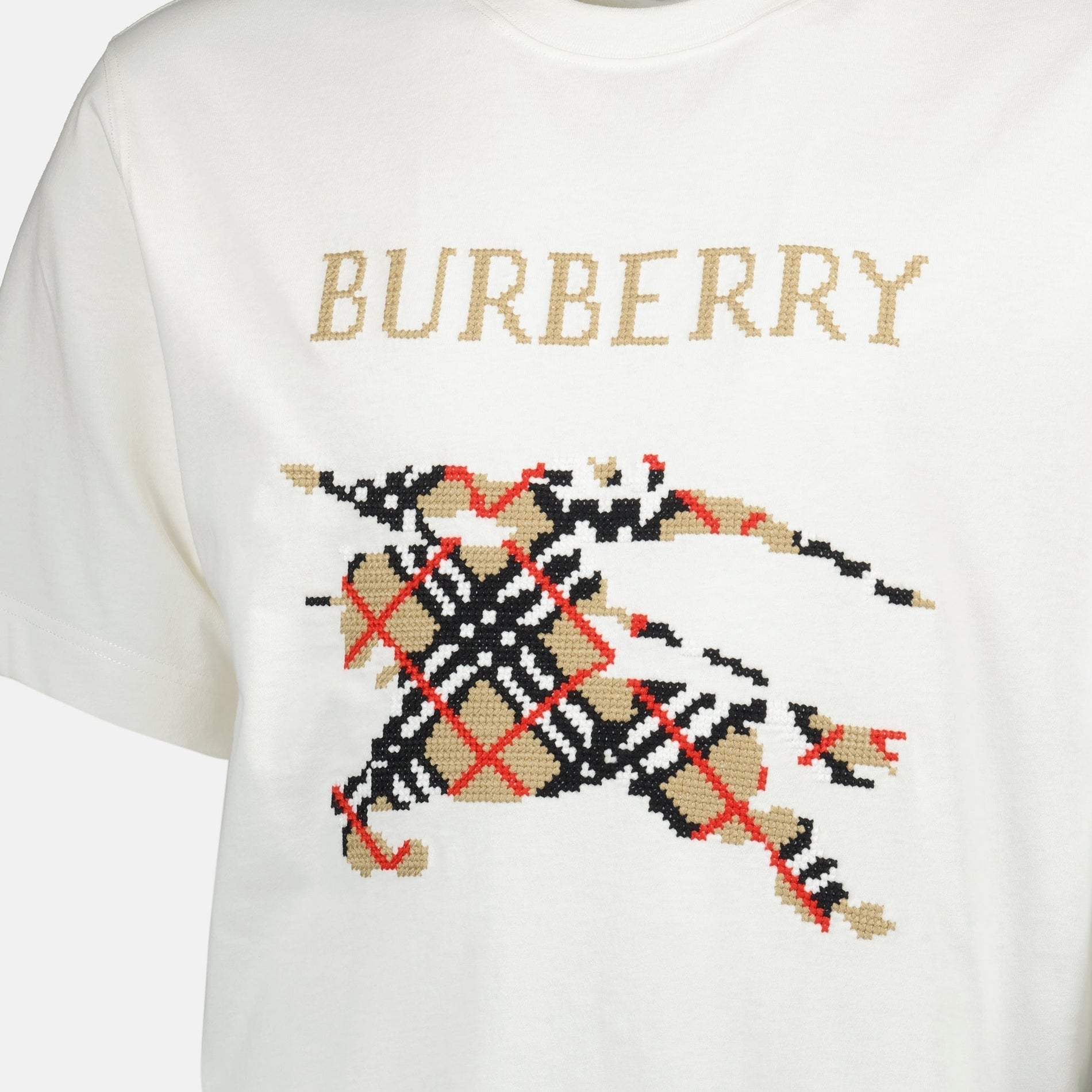 Burberry White EKD Embroidered T-Shirt - image 4