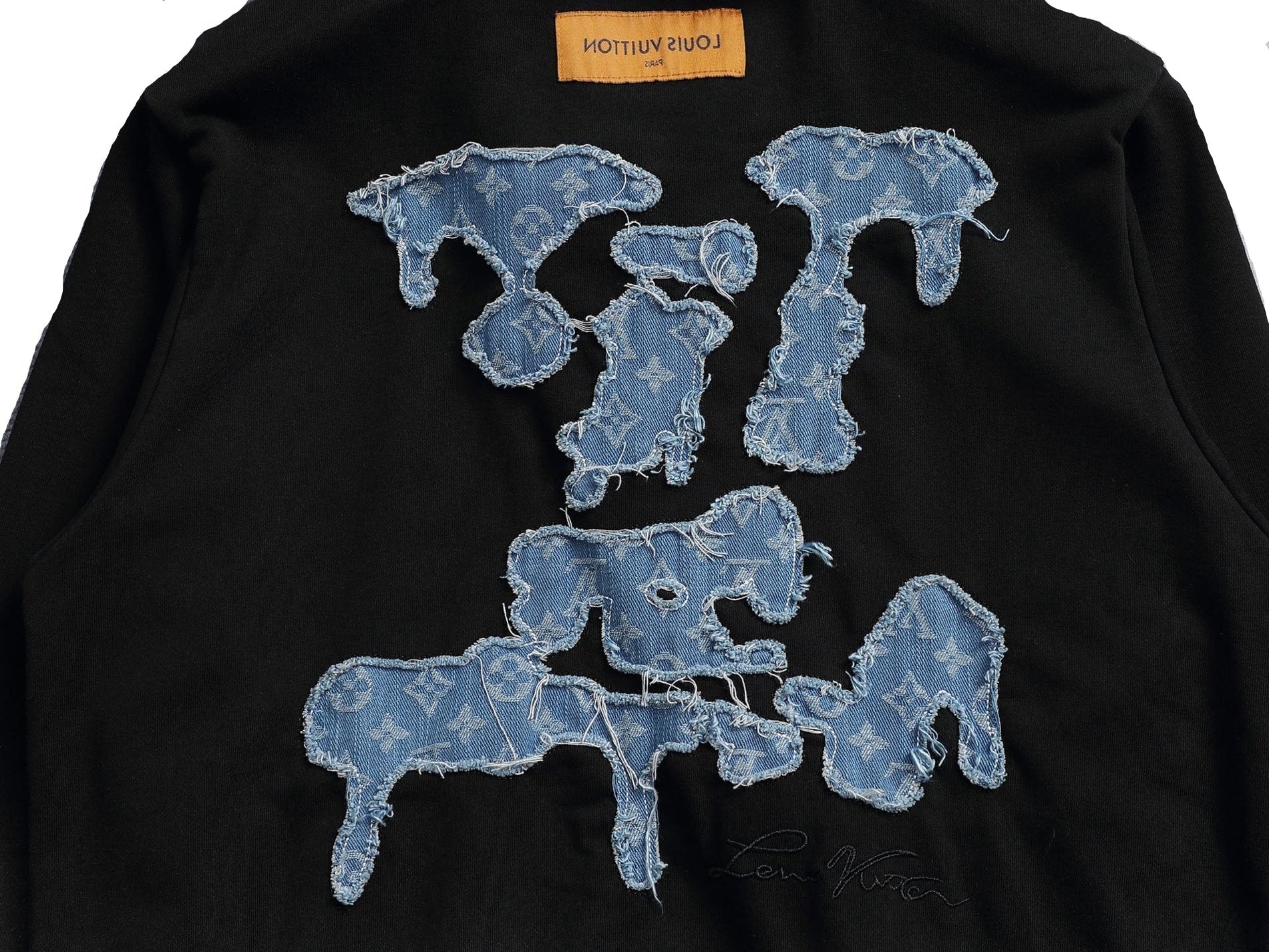 Louis Vuitton Black Gradient Hoodie with Blue LV Patch - image 5