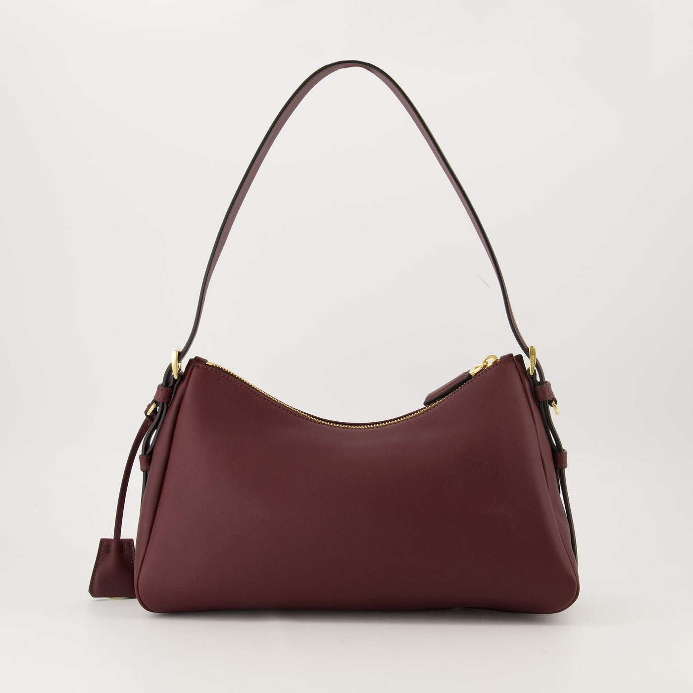Aimée Leather Shoulder Bag (Burgundy)