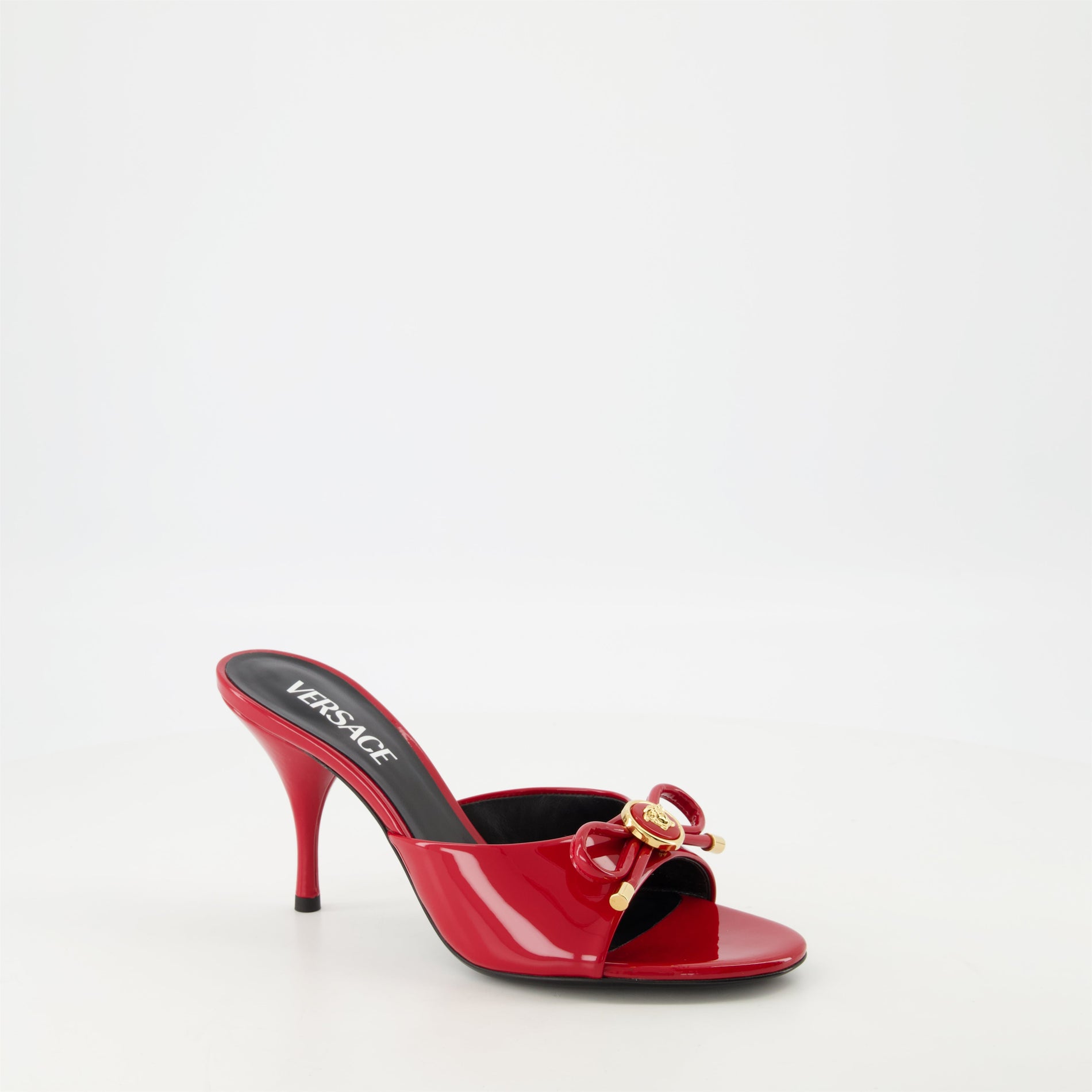 Versace Red Patent Leather Mule Heels - image 2