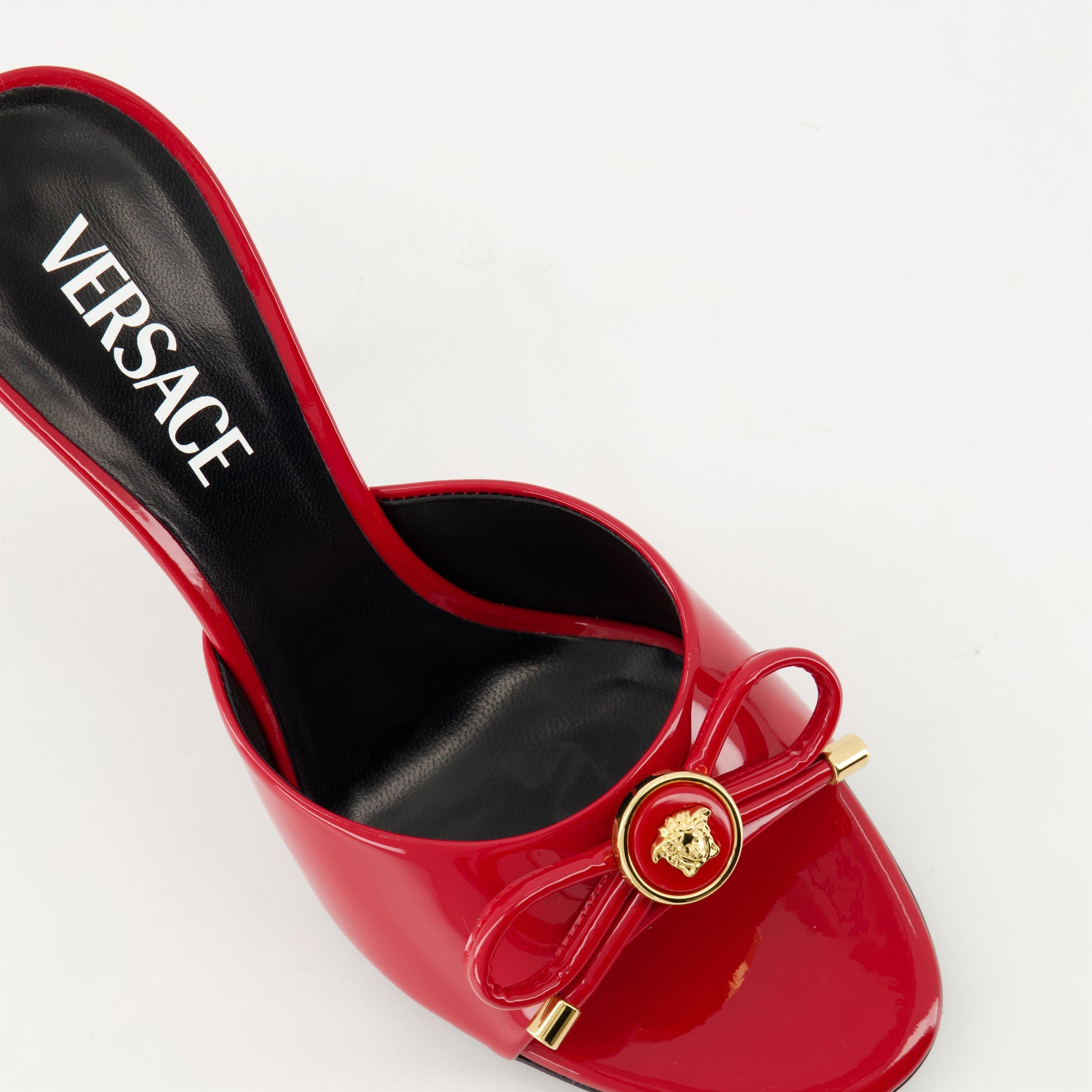 Versace Red Patent Leather Mule Heels - image 5