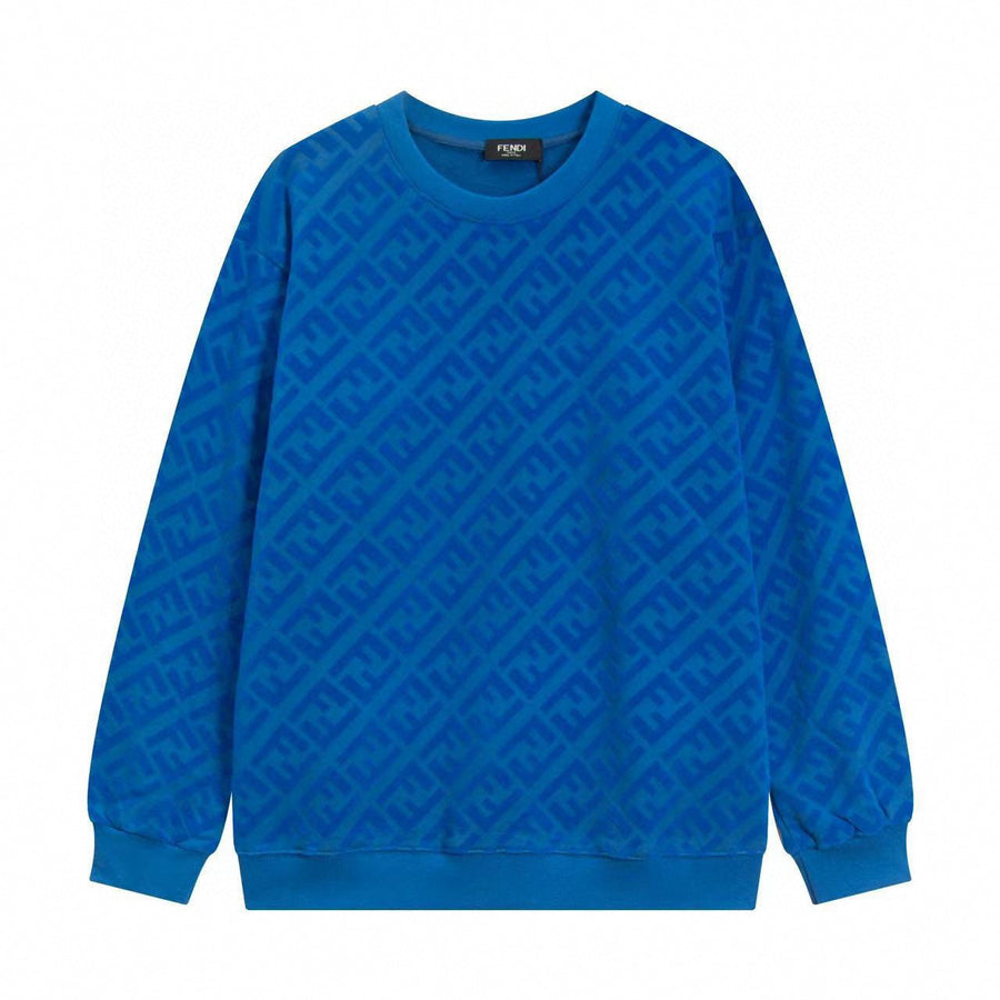 Fendi Blue Monogram Crewneck Sweatshirt