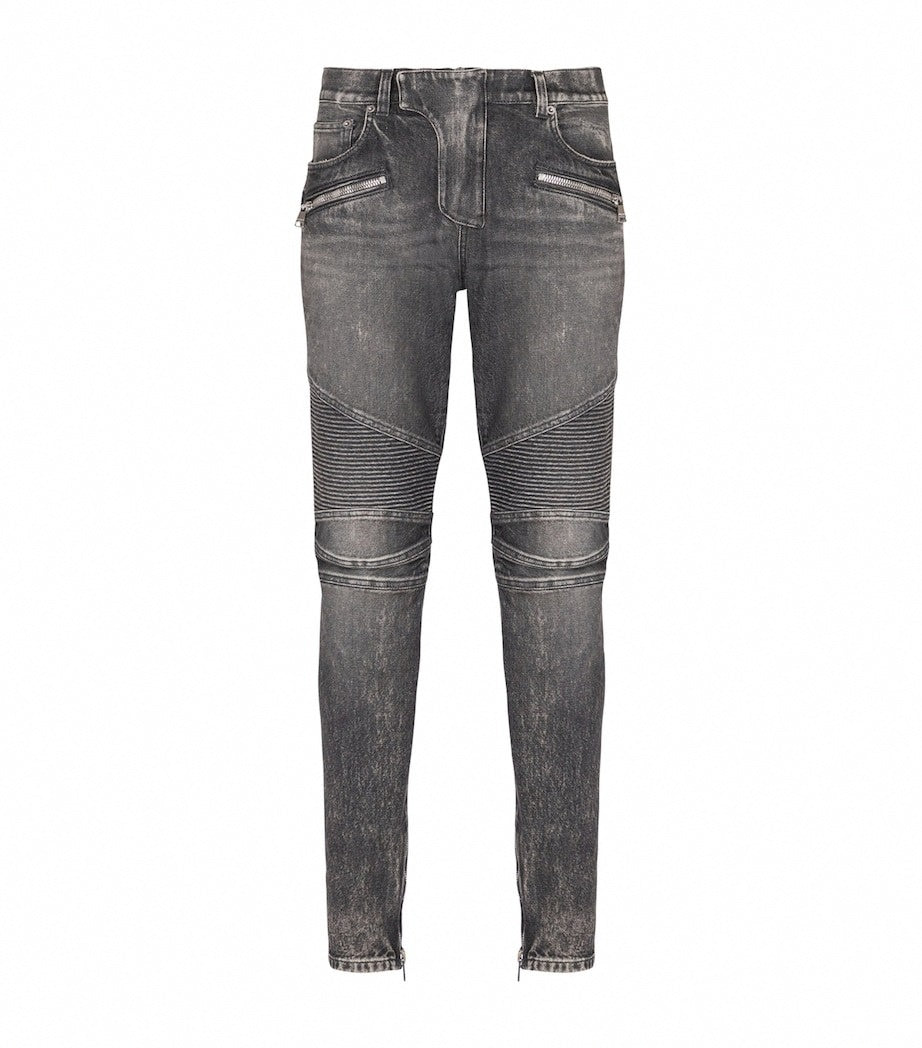Balmain Biker Slim-Fit Denim Jeans