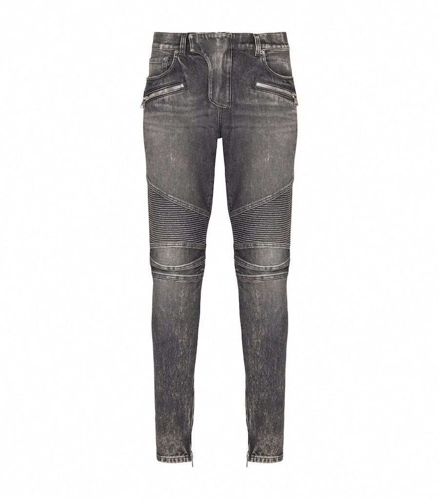 Balmain Biker Slim-Fit Denim Jeans