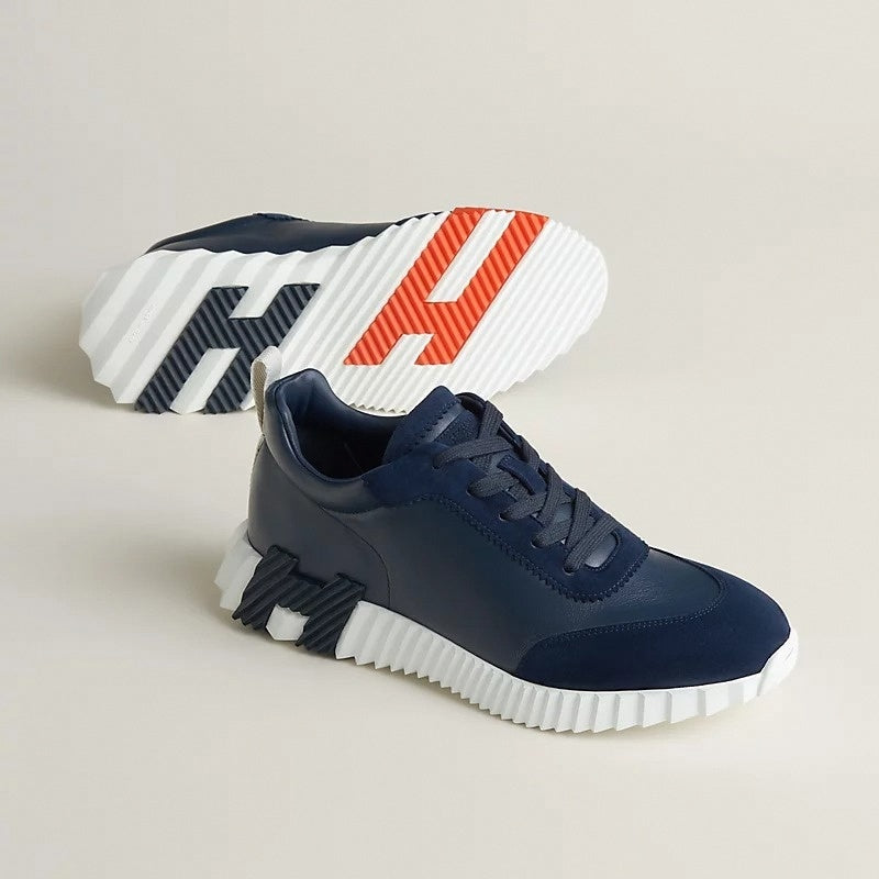 Hermes Bounce Sneaker – Navy Blue Calfskin & Technical Knit - image 2