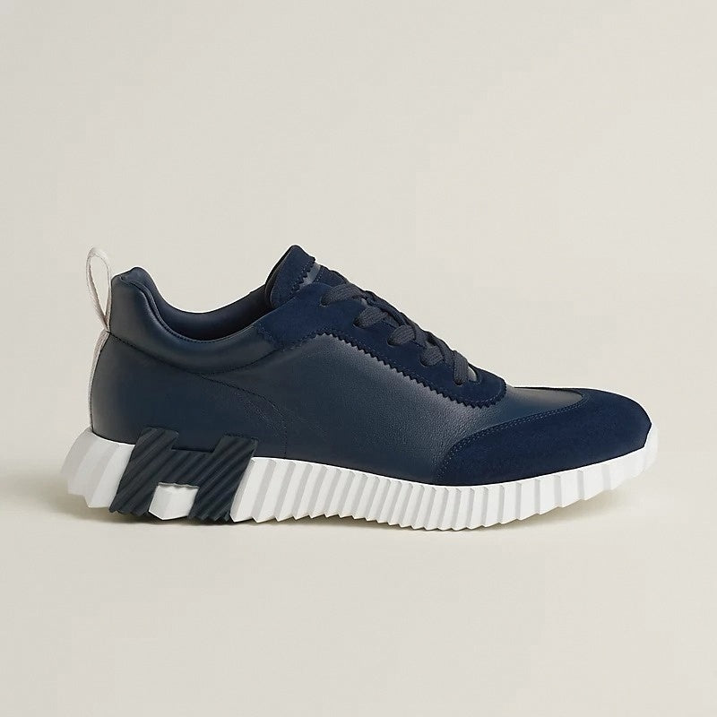 Hermes Bounce Sneaker – Navy Blue Calfskin & Technical Knit
