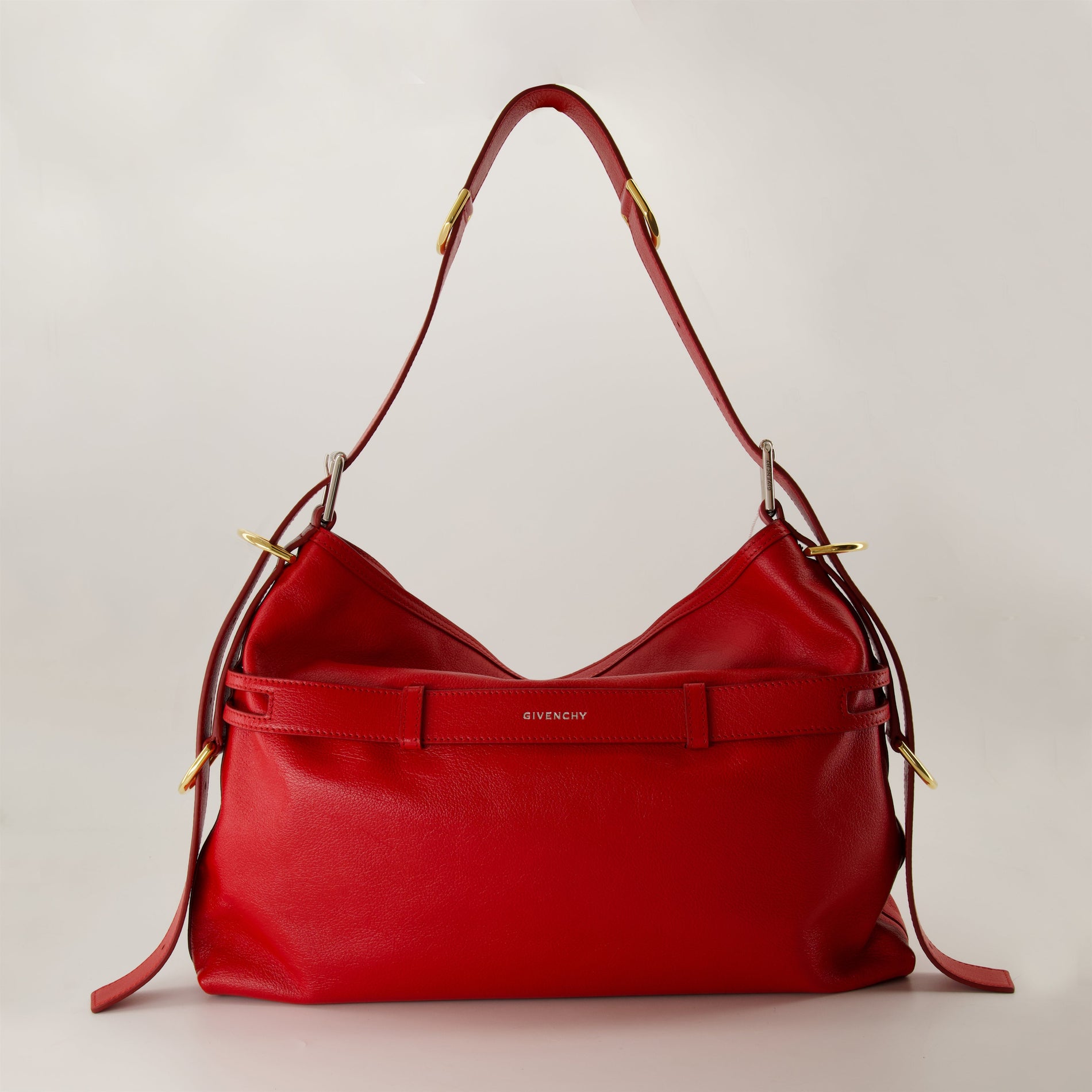 Givenchy Red Leather Slouchy Shoulder Bag with Harness Detail - image 2