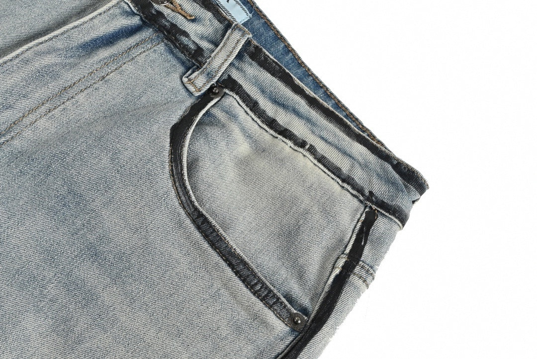 Prada Men's Washed Grey Distressed Denim Jeans - image 5