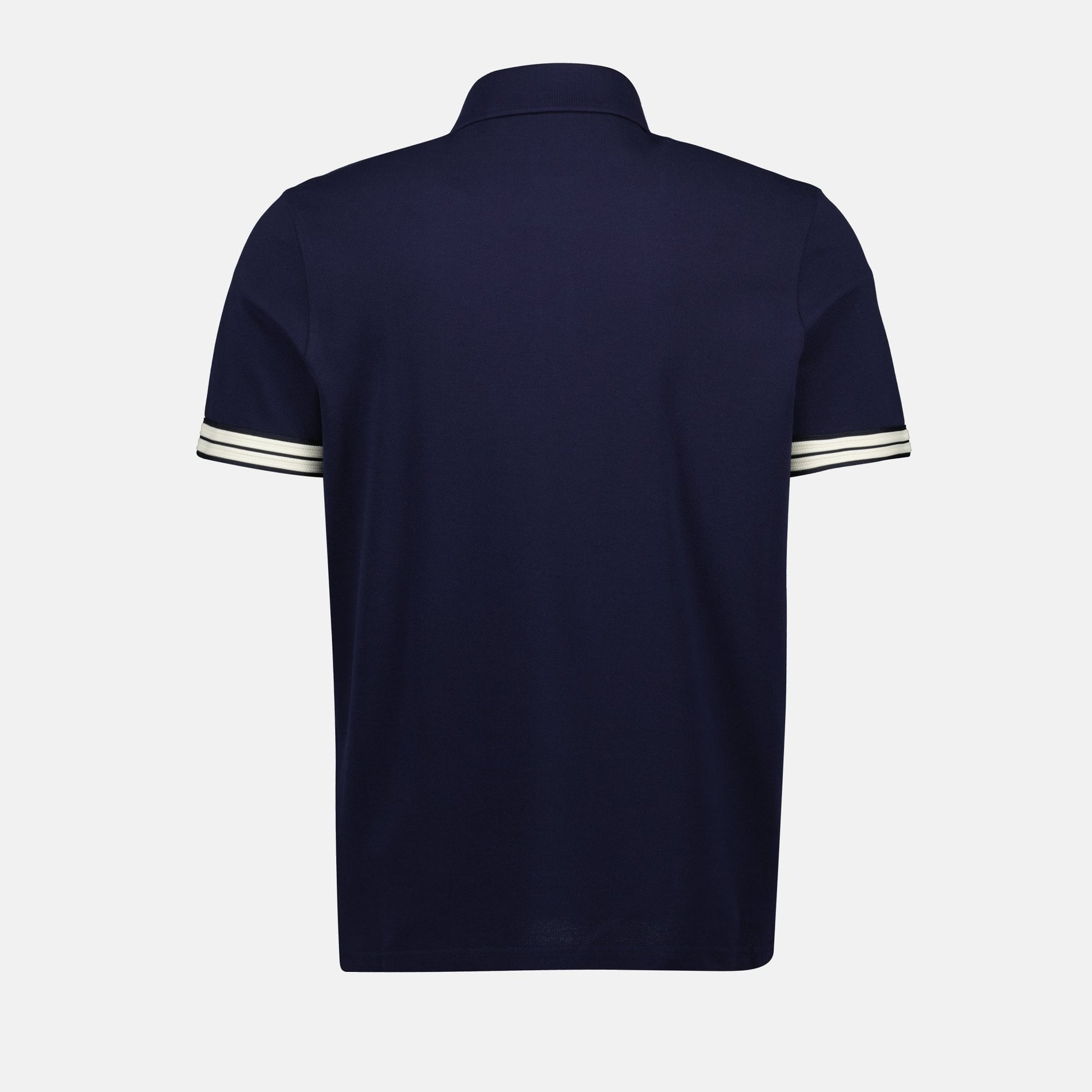 Moncler Navy Polo with Striped Sleeve Detail - image 4