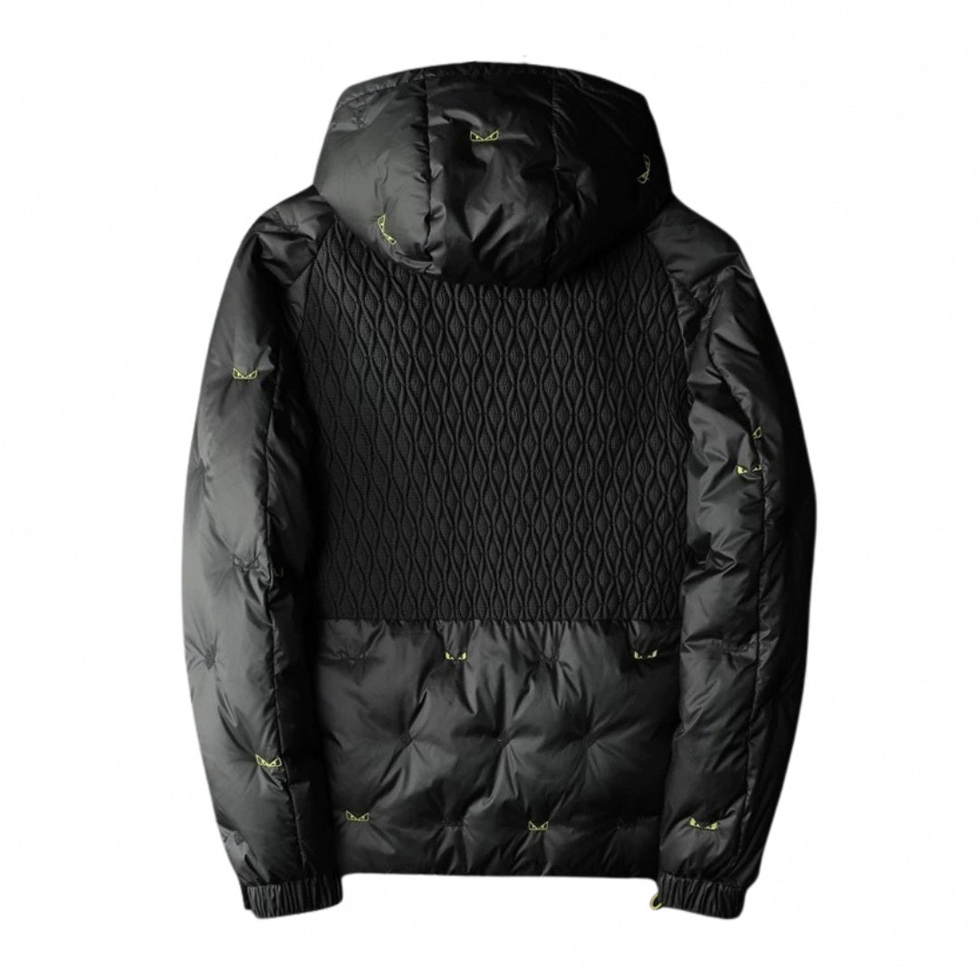 Fendi Hooded Puffer Jacket – Geometric Quilt & Monster Patch - image 2