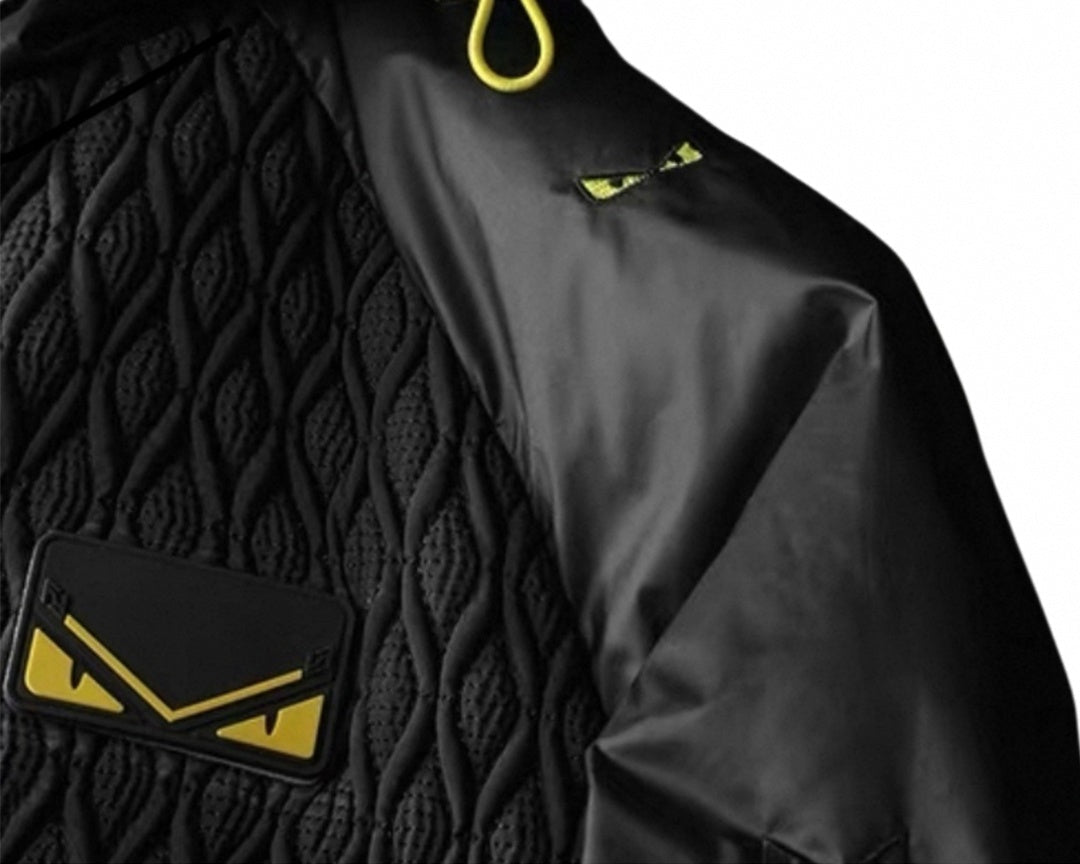 Fendi Hooded Puffer Jacket – Geometric Quilt & Monster Patch - image 3