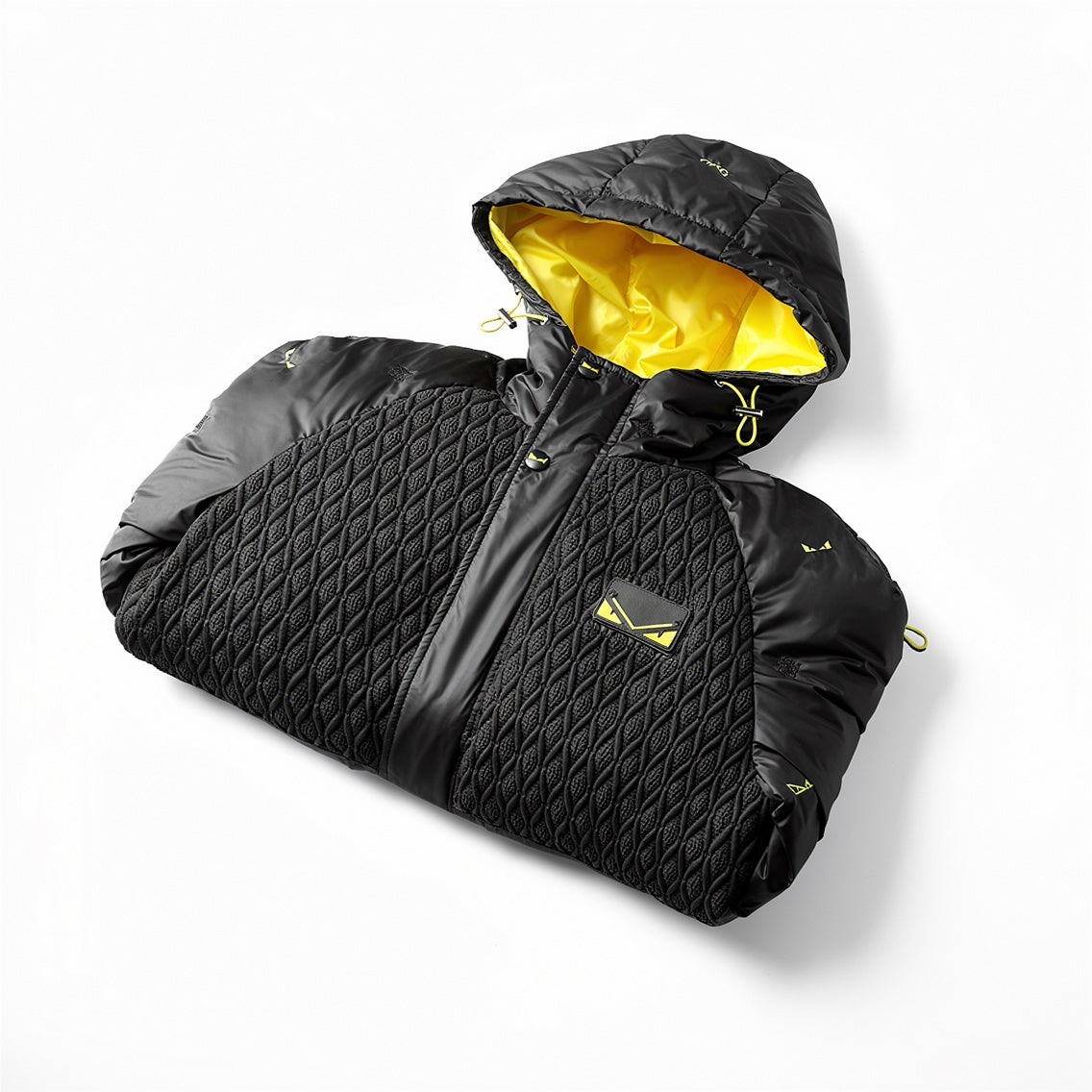 Fendi Hooded Puffer Jacket – Geometric Quilt & Monster Patch - image 9