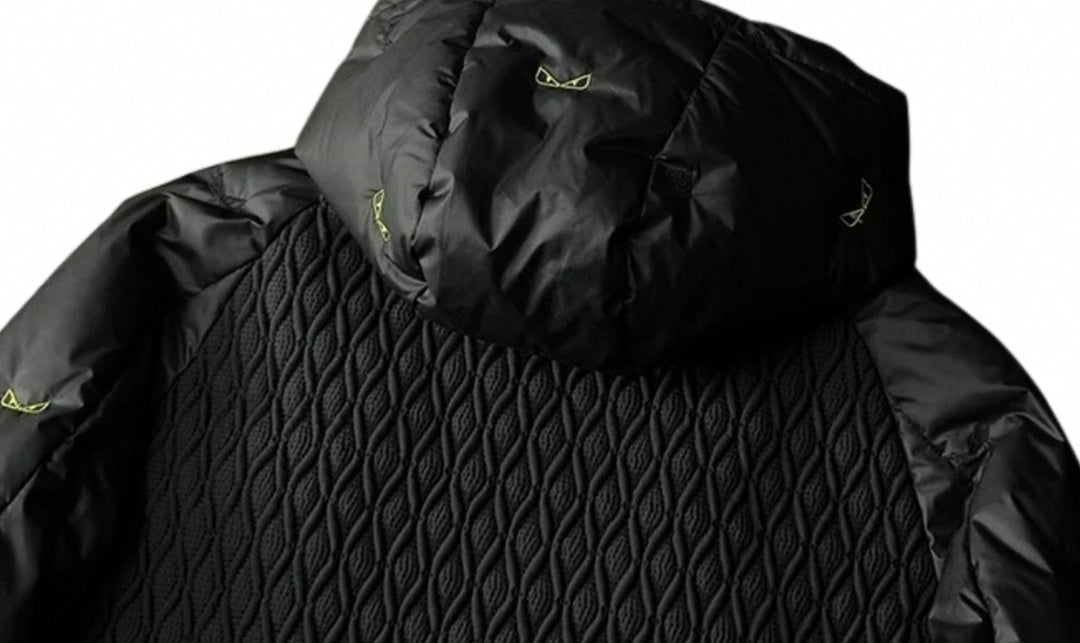 Fendi Hooded Puffer Jacket – Geometric Quilt & Monster Patch - image 4