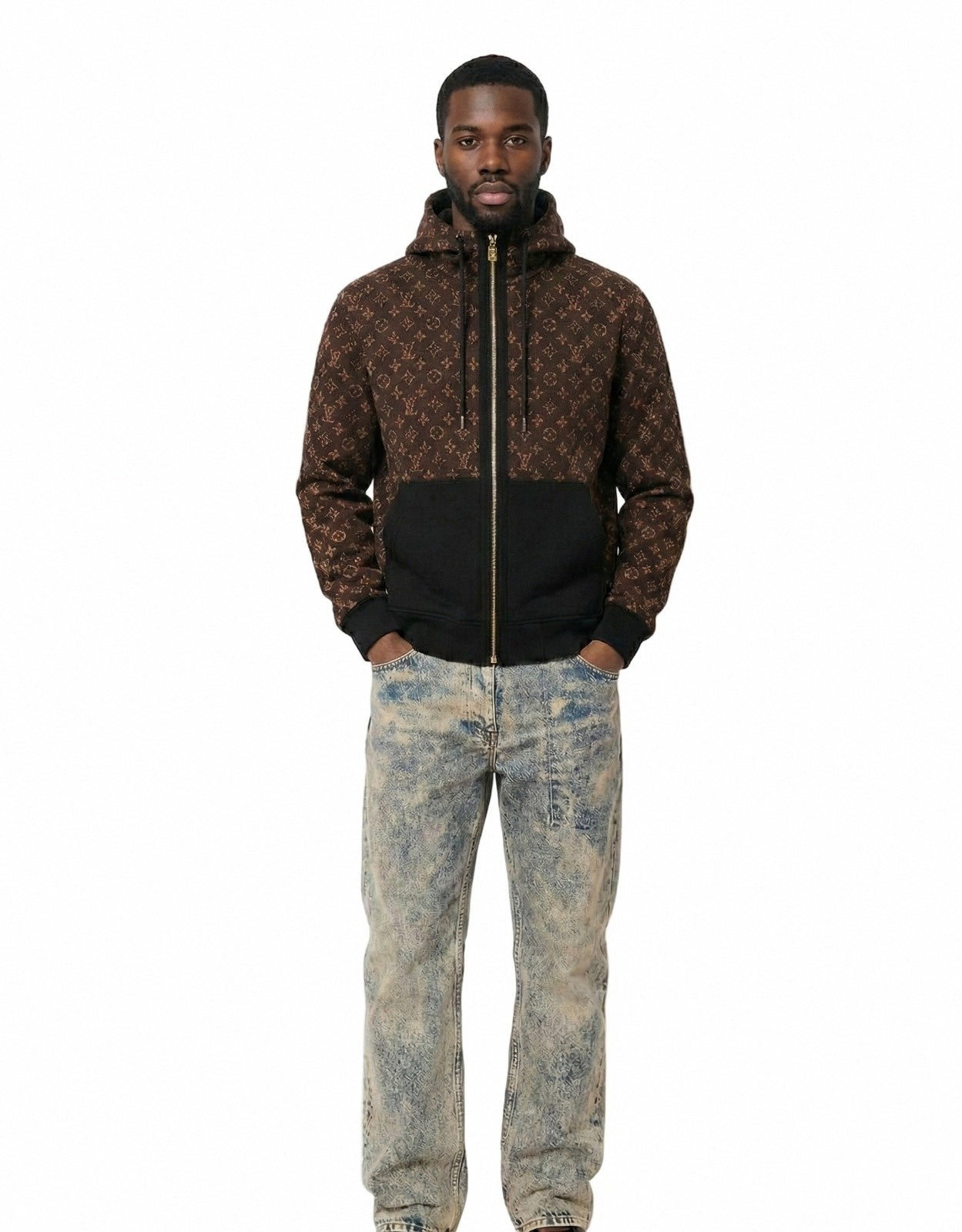 Louis Vuitton Reversible Monogram Wool Zip Hoodie – Black & Brown Edition - image 8