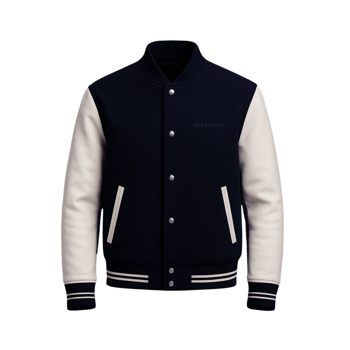Givenchy Black & Off-White Varsity Jacket — Leather Sleeves