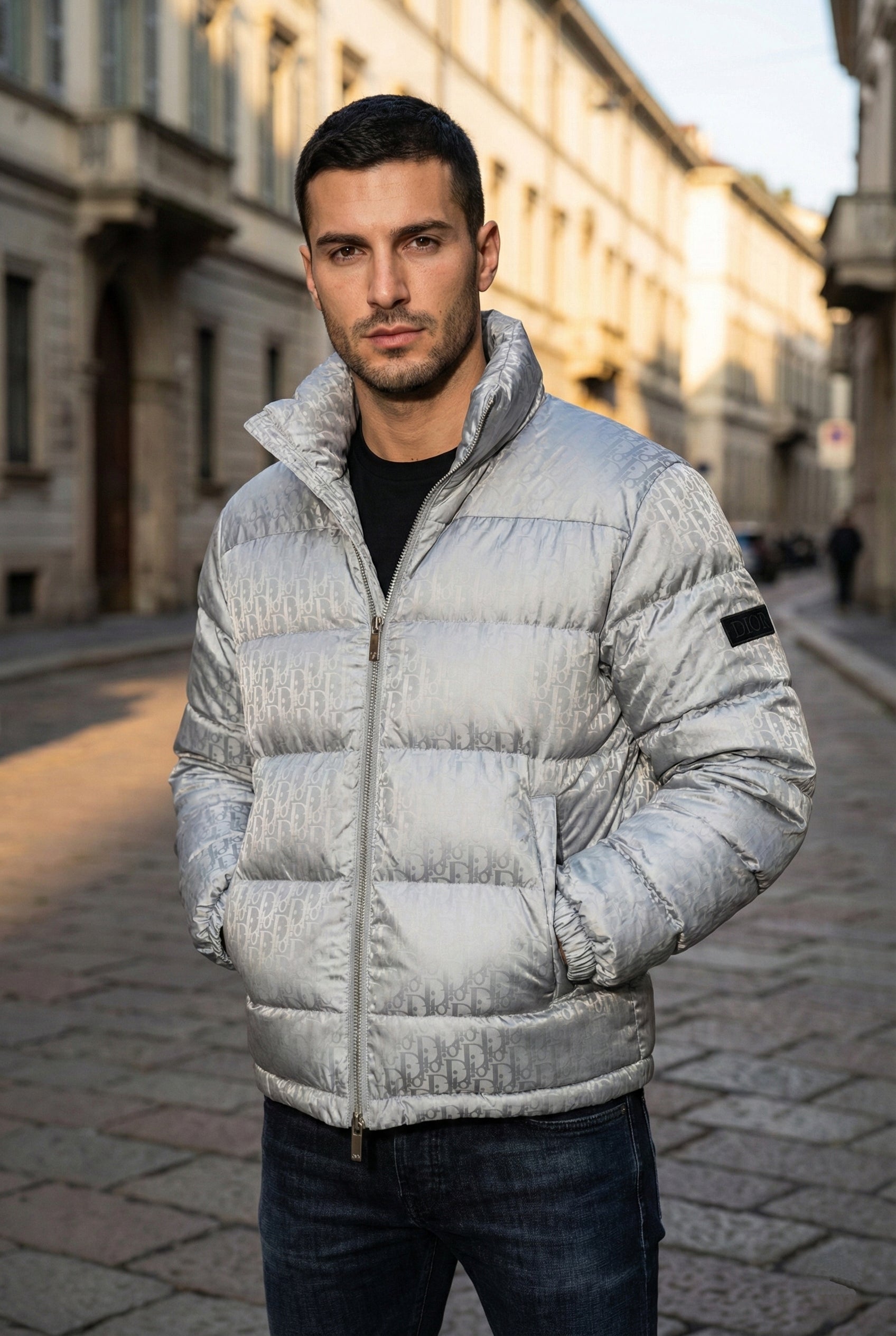 Dior Oblique Down Puffer Jacket – Grey Technical Jacquard Edition - image 6