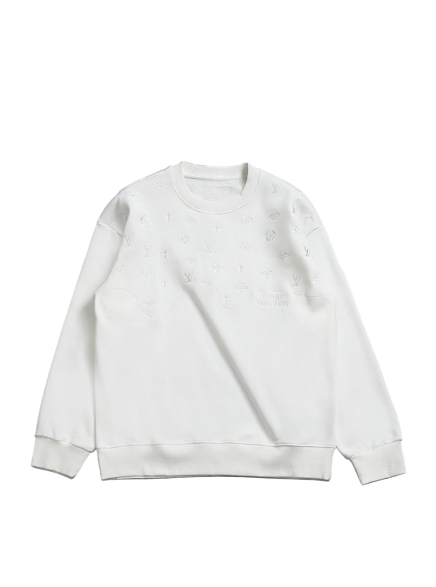 Louis Vuitton LV White Monogram Sweatshirt