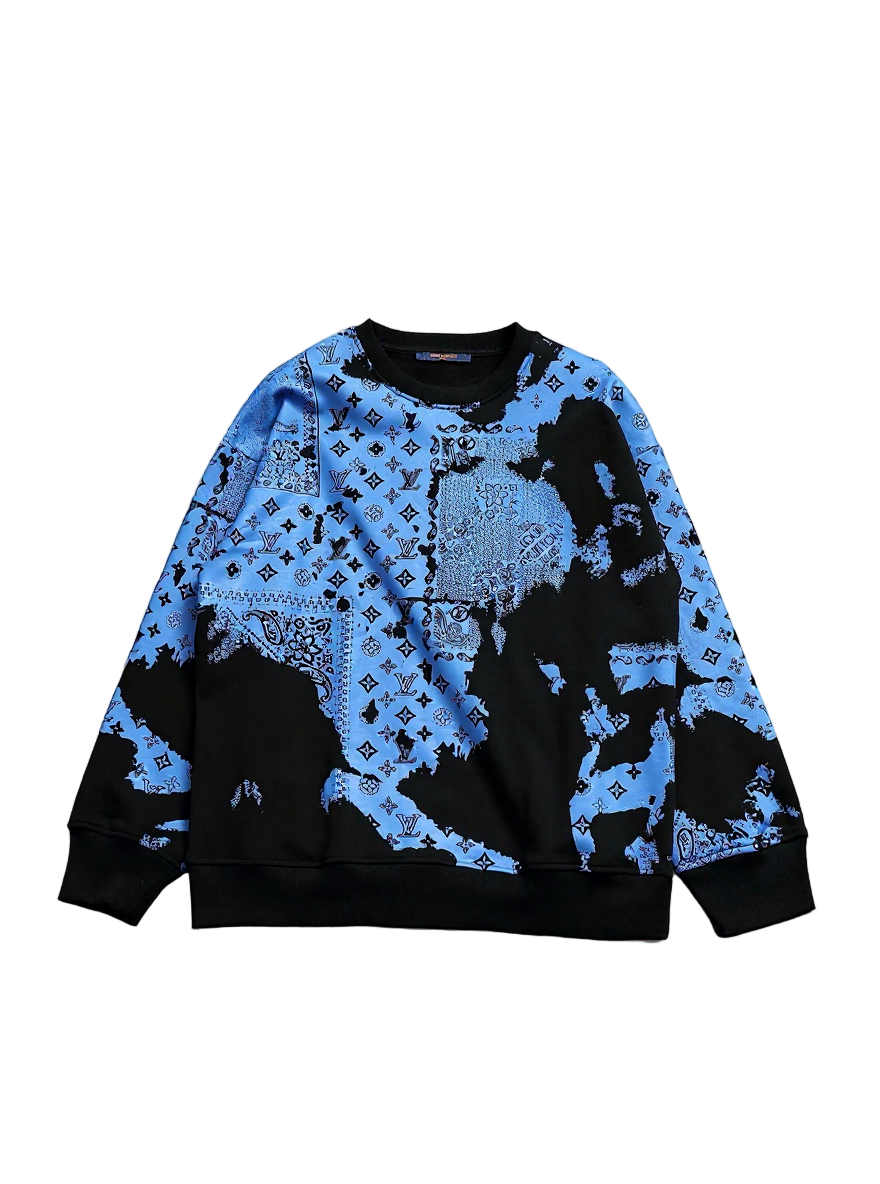 Louis Vuitton Blue Monogram Bandana Print Sweatshirt
