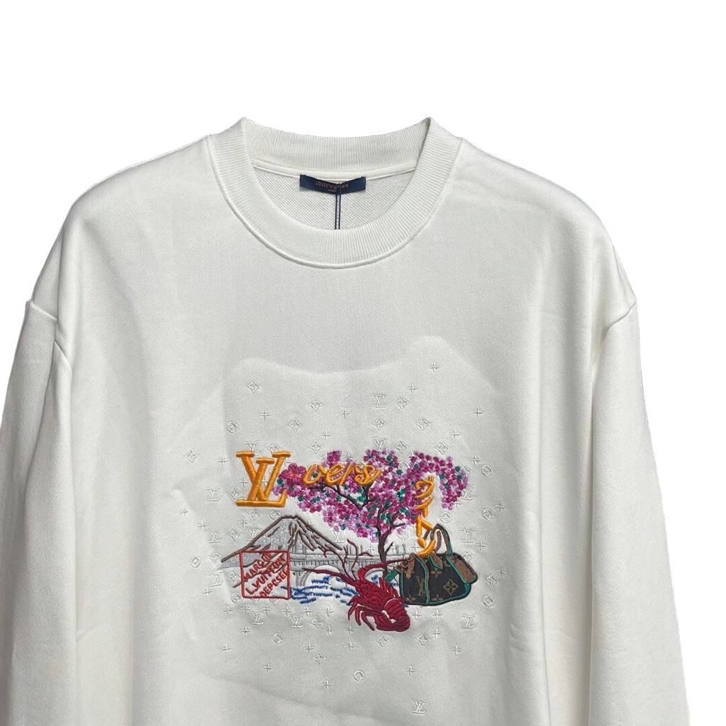 Louis Vuitton White Embroidered “LV Lovers” Jumper - image 3