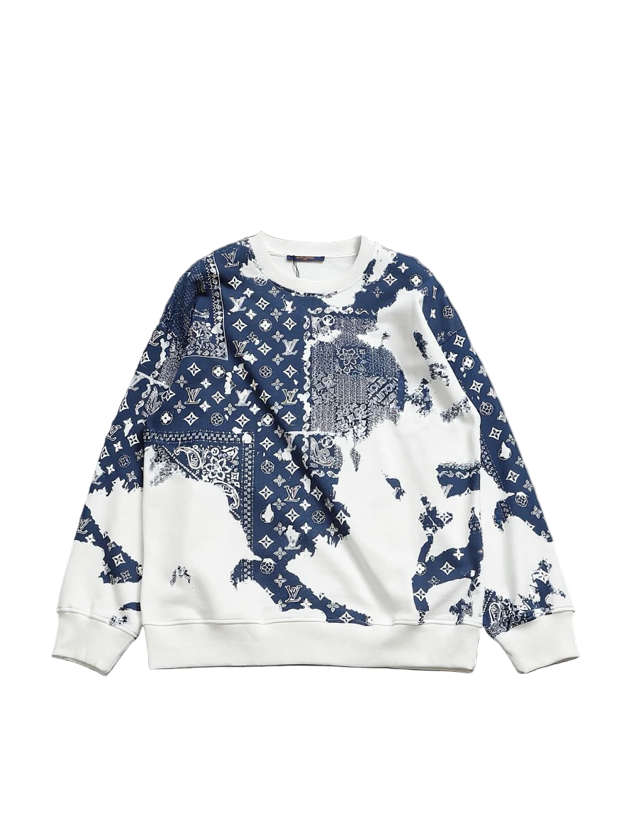 Louis Vuitton LV White Monogram Bandana Print Sweatshirt