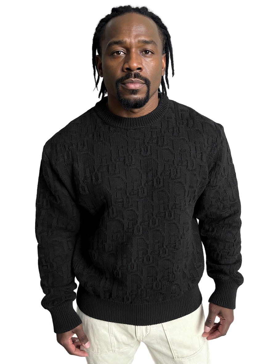 Dior Black Textured Oblique Knit Sweater - image 8